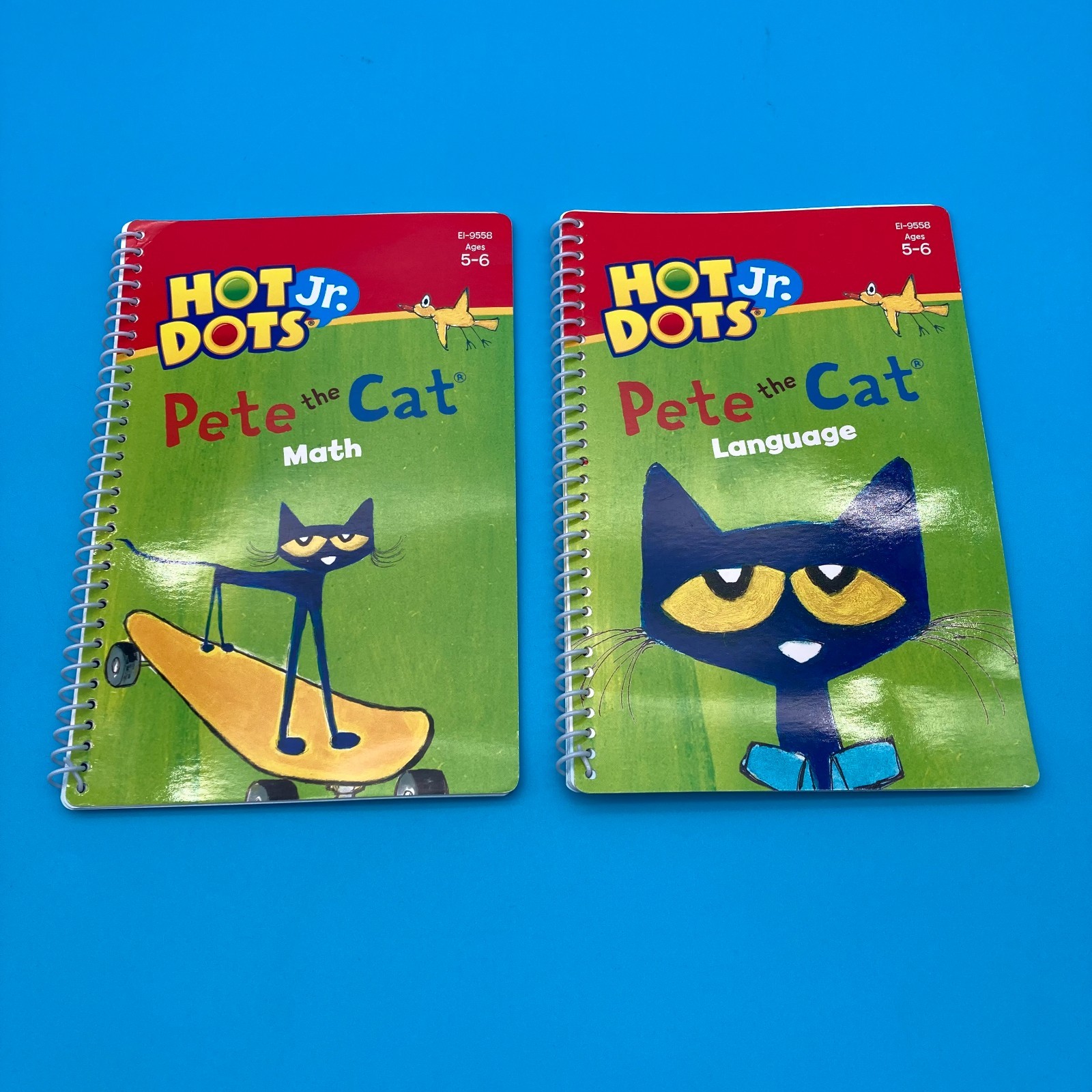 Pete the Cat Hot Dots Math Language Phonics Book Set Interactive Pen Tested