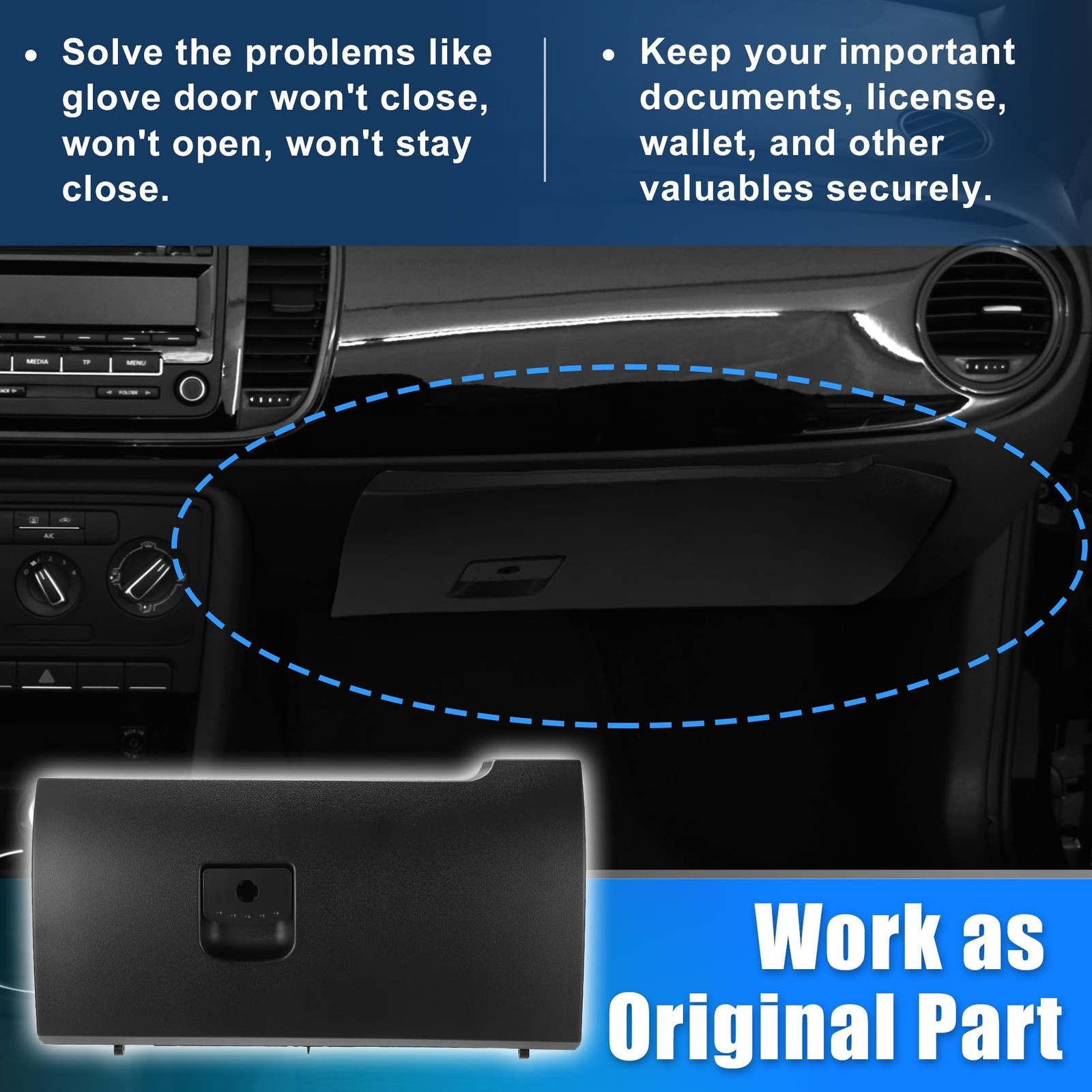 uxcell Dash Glove Box Door Lid Cover for Volkswagen Beetle 2006-2010 Glove Co…
