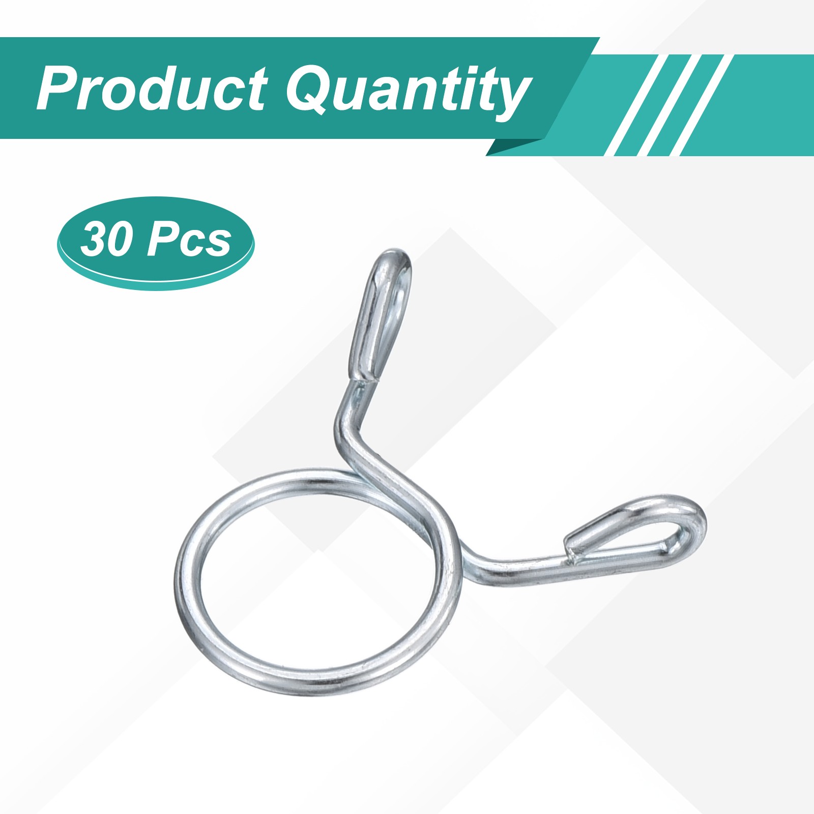 30Pcs 10mm ID 10mm Clamp Dia. Fuel Line Hose Clips Spring Clips, Blue White
