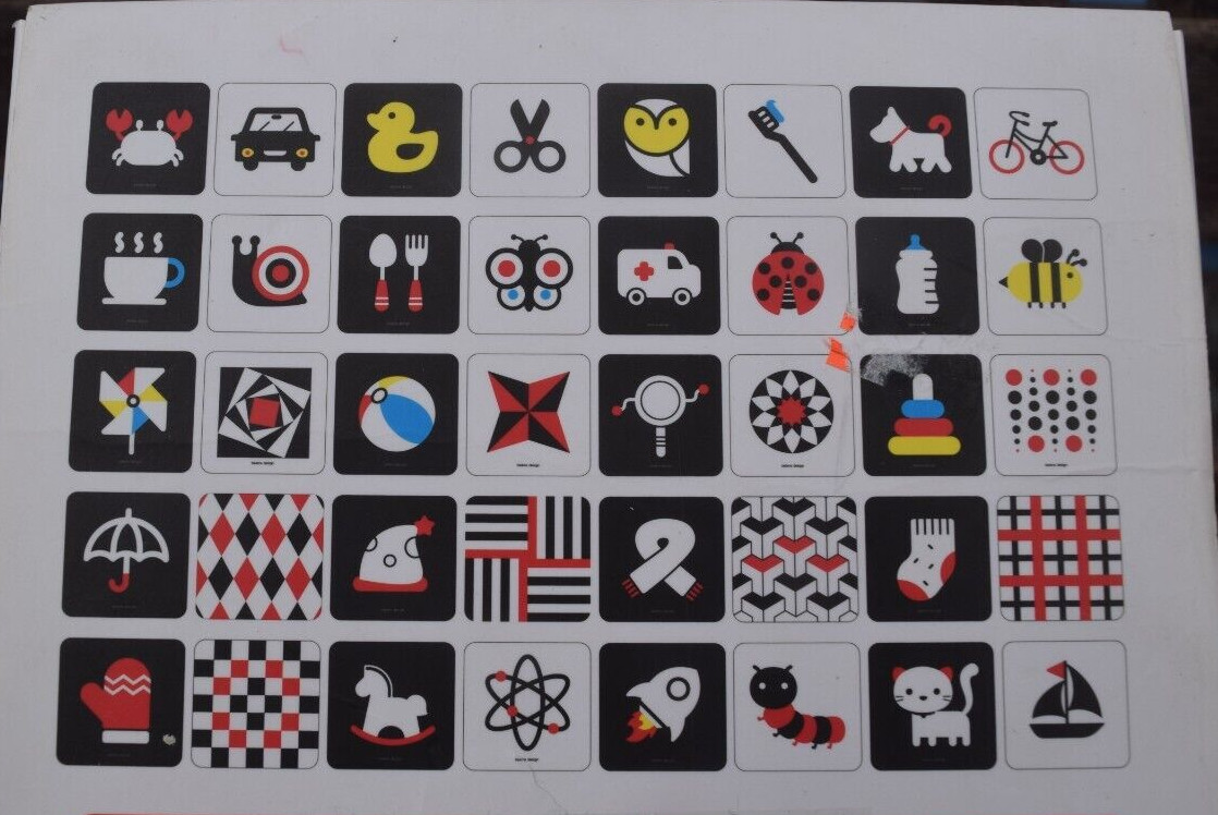 2 Sets Beiens Visual Stimulus Activity Card for Babies 40 Double Sided Cards