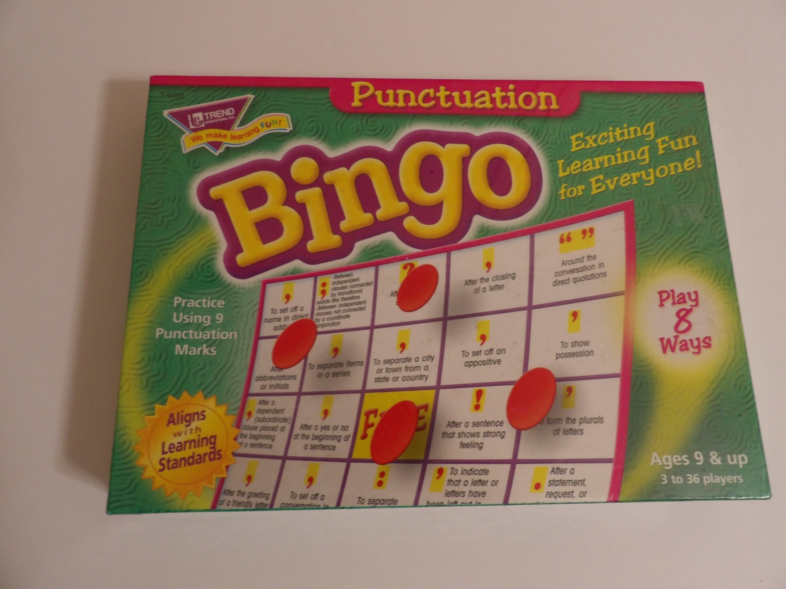Trend Enterprises – Punctuation Bingo Ages 9 & Up – Factory Sealed