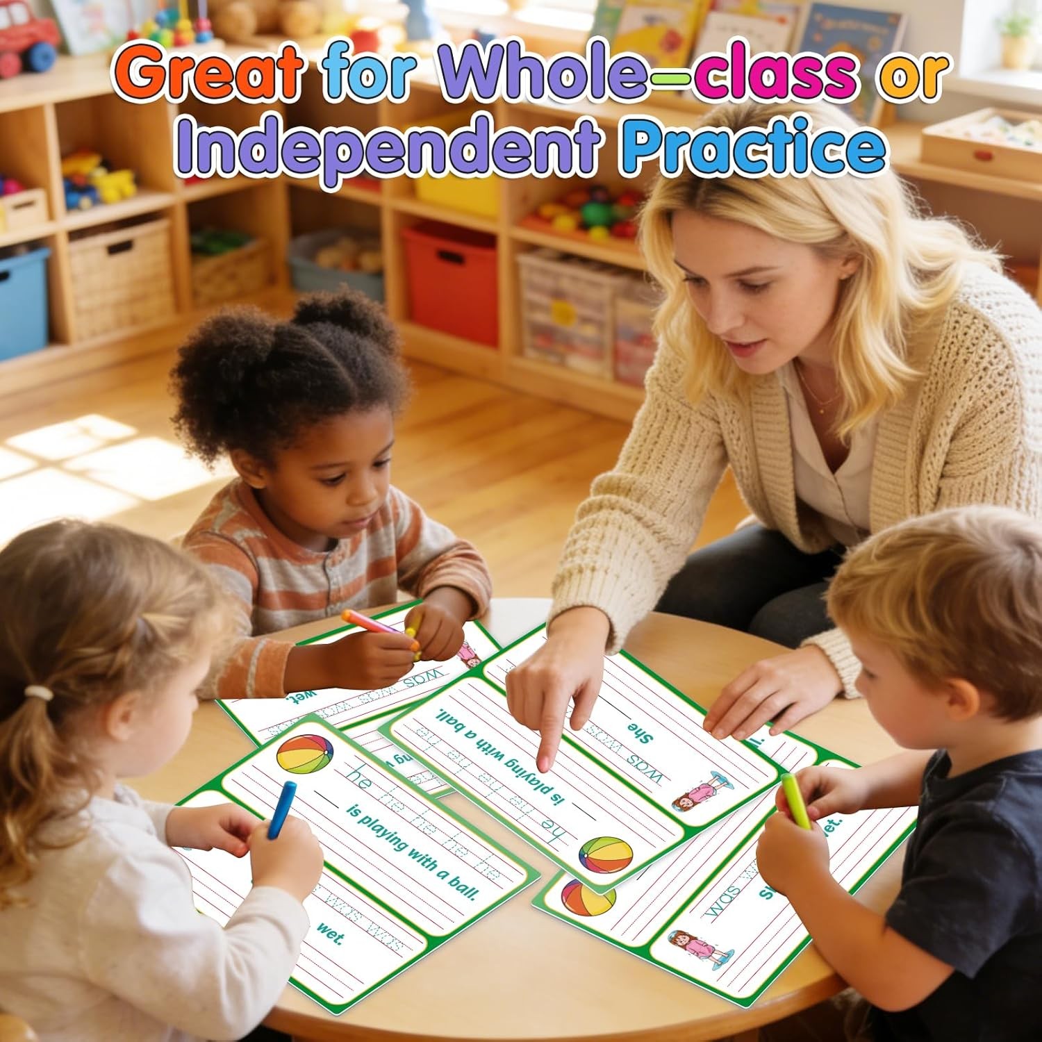 Kids Sight Words Flash Cards Sentence Building Handwriting Practice Learning