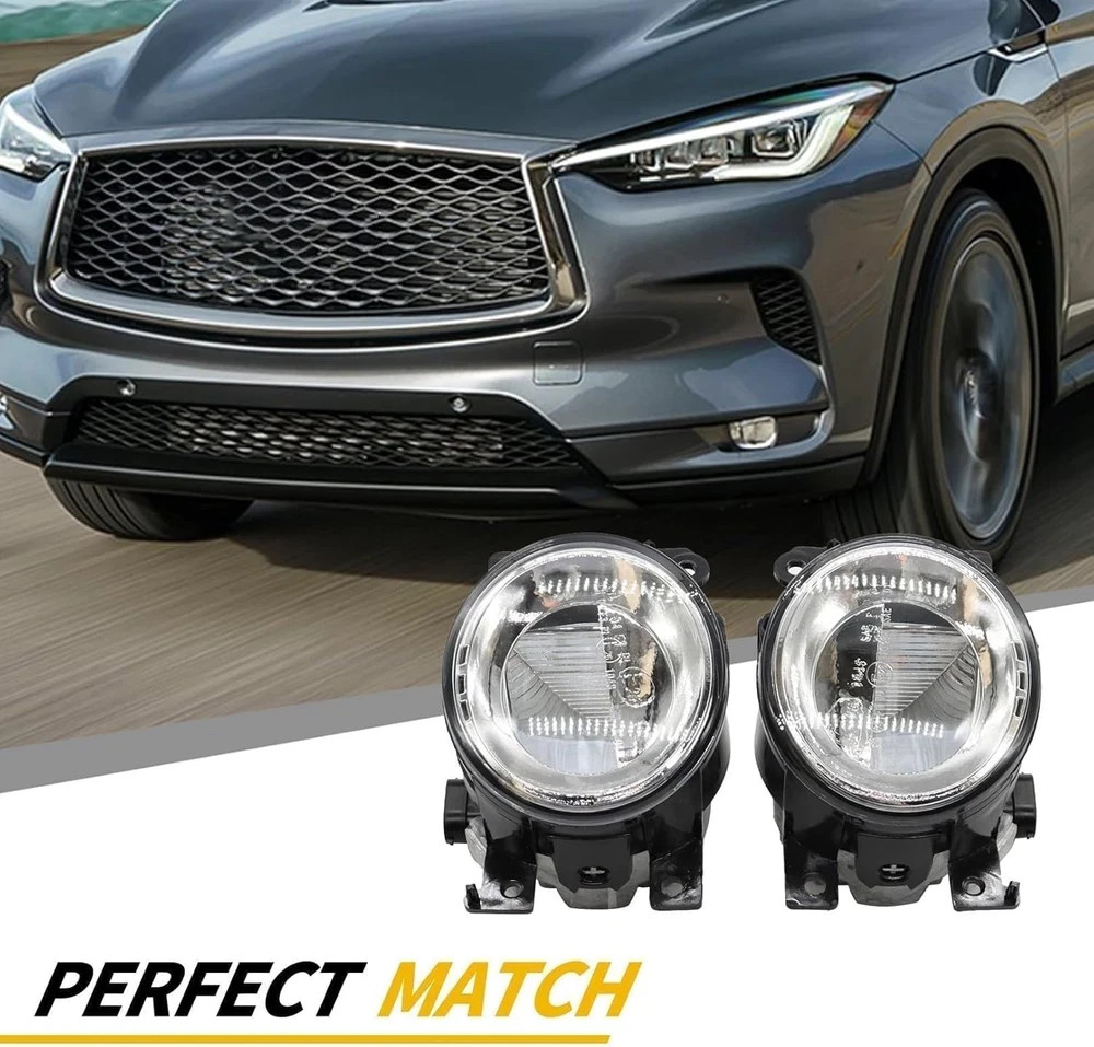 Pair Fog Lights Compatible with Q50 QX50 Q60 QX60 QX80 2014-2018 Driver & Passen