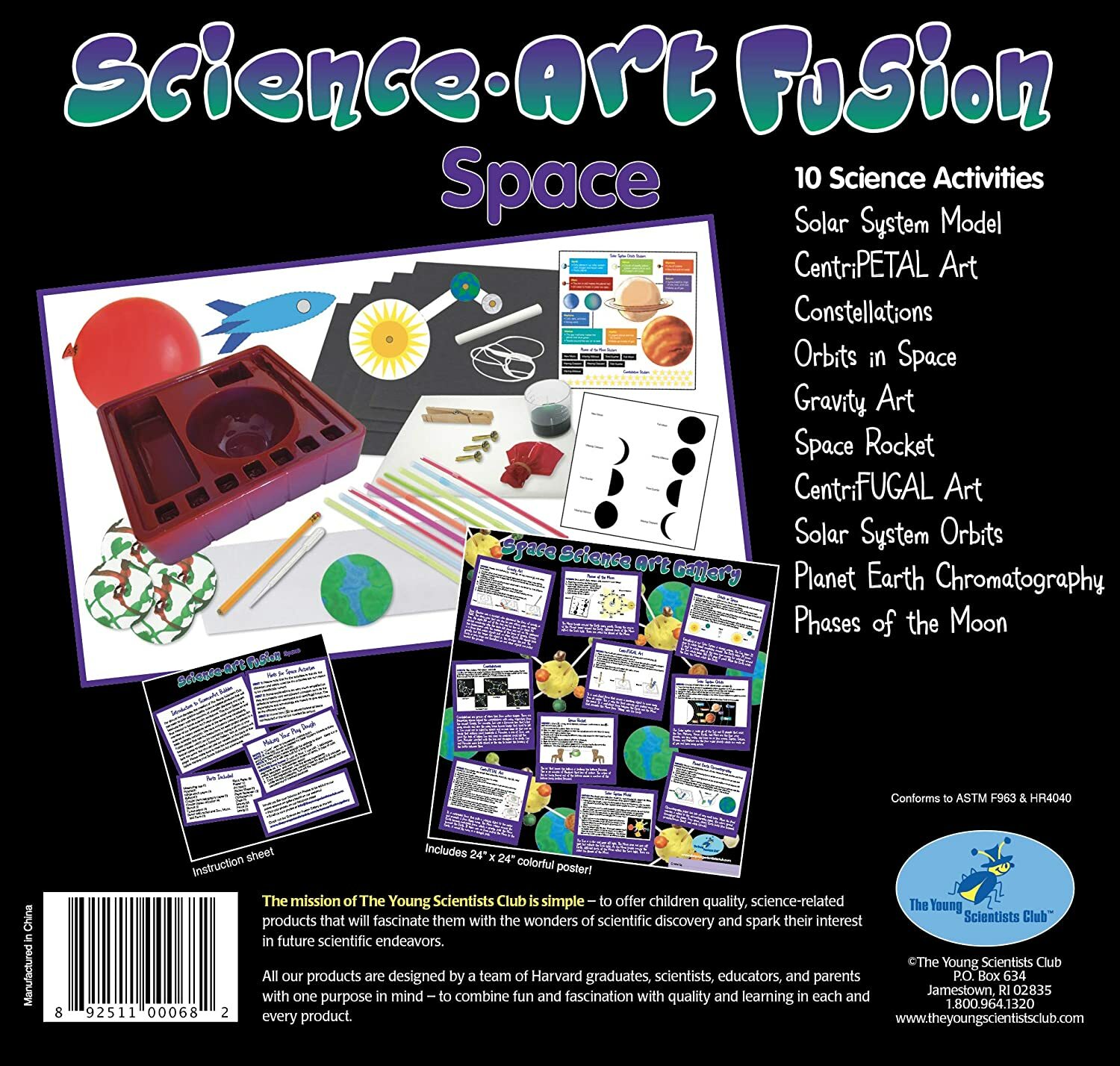 Kids Science Kit Art Fusion Space Young Scientists Club 10 Activities