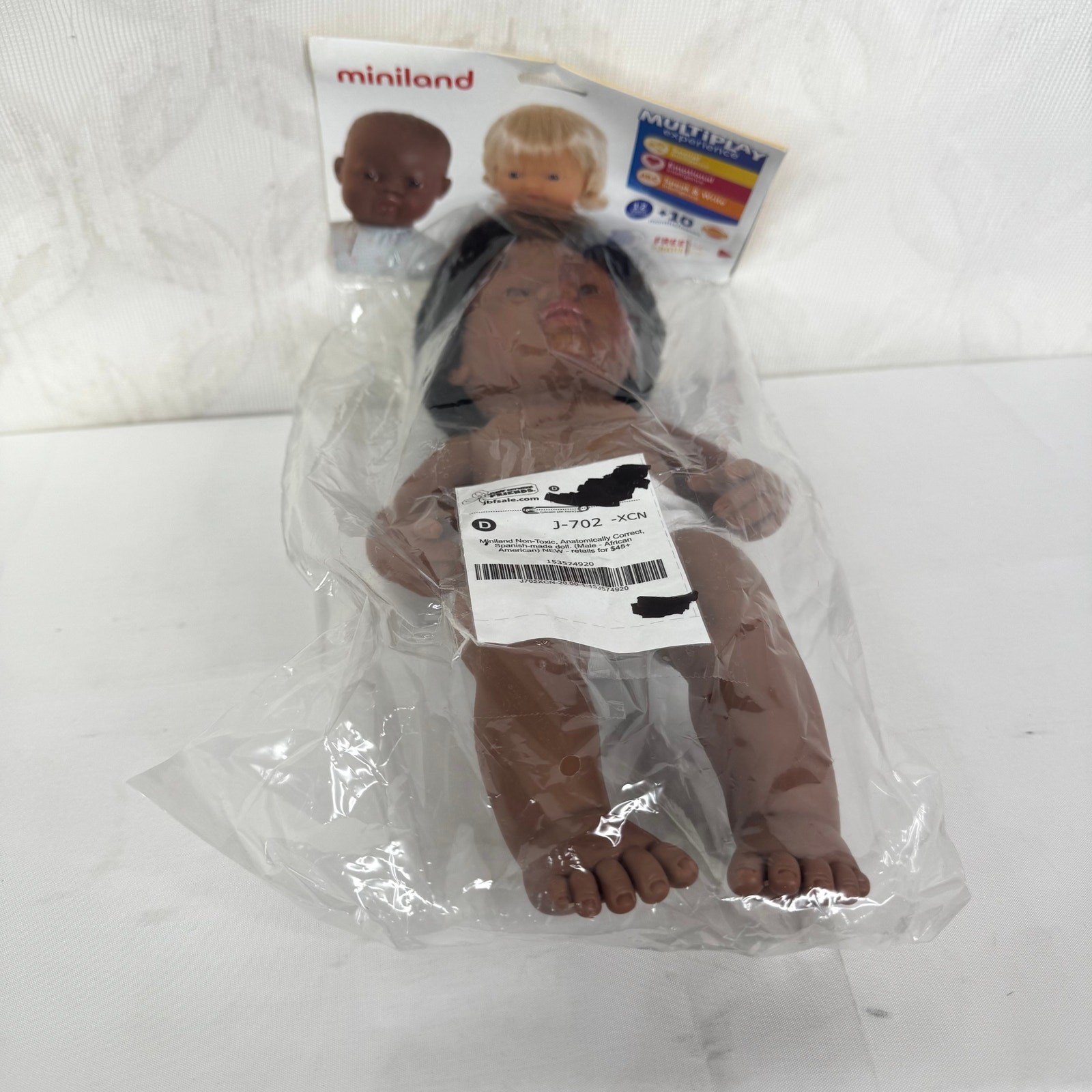 Miniland Multicultural Doll African American Boy 15 Inches Anatomically Correct