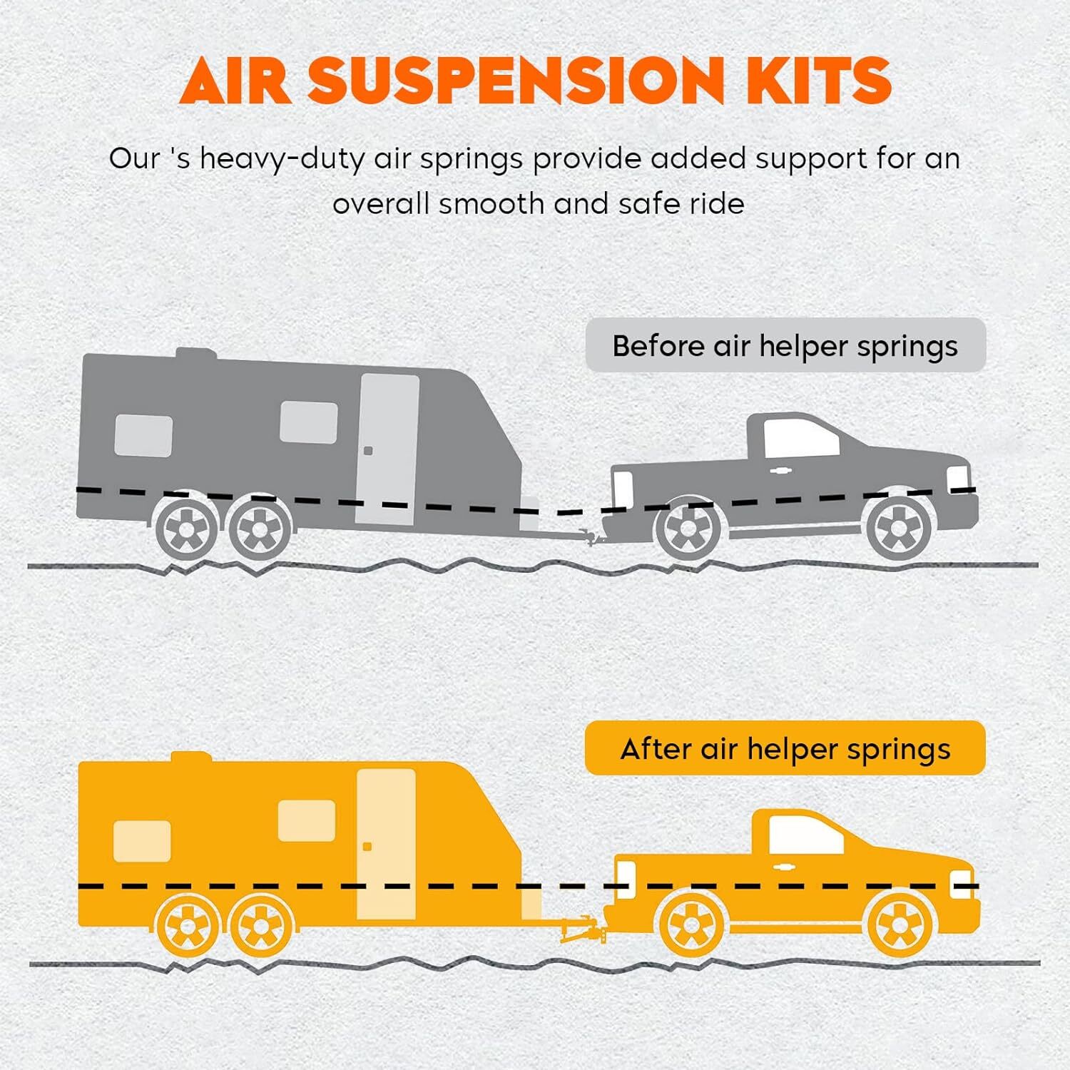 Rear Air Spring Bags Suspension Kit Fit for Ford F250 4WD 1999, F-250 Super Duty