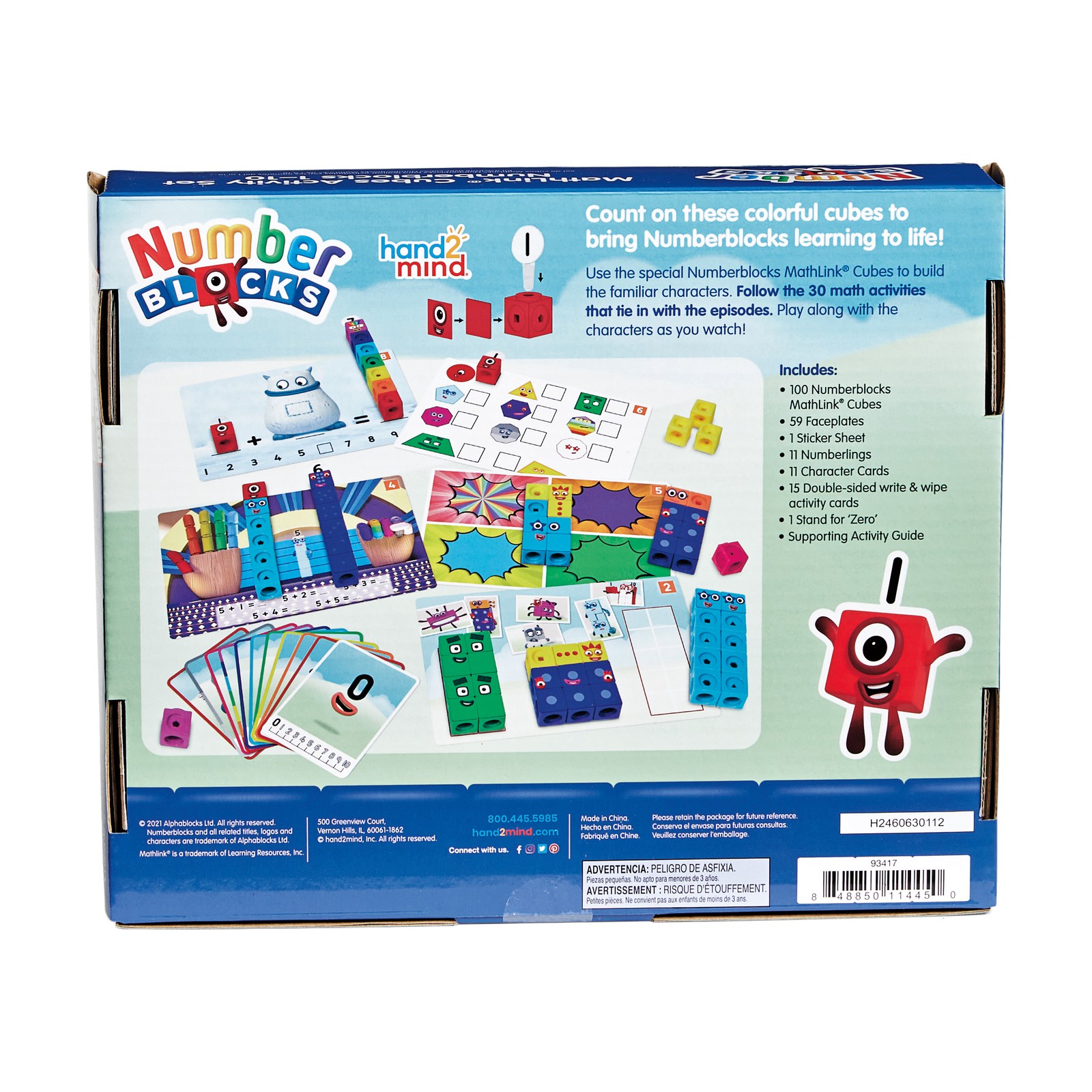 New – hand2mind MathLink Cubes Numberblocks 1-10 Activity Set – Ages 3+