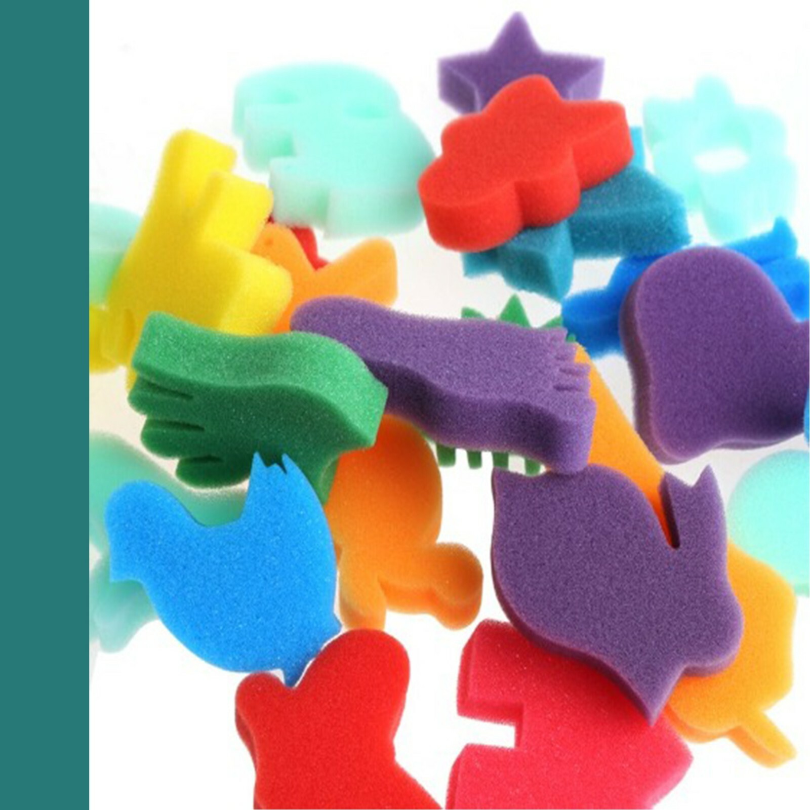 24Pcs Sponge Set Children Kids Art Craft Painting Toy Home Education Toy for Gi