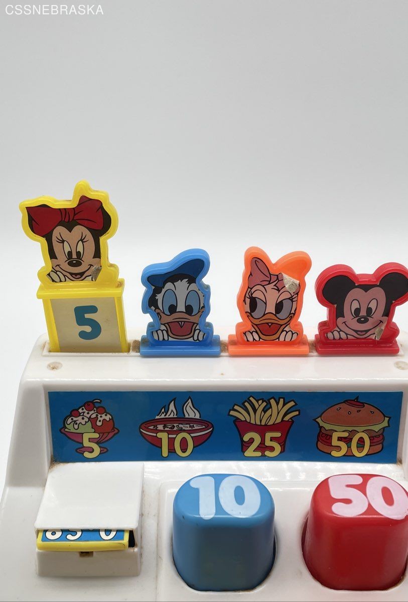 Arco Preschool Carry Around Cash Register Vintage Plastic Mickey Mouse
