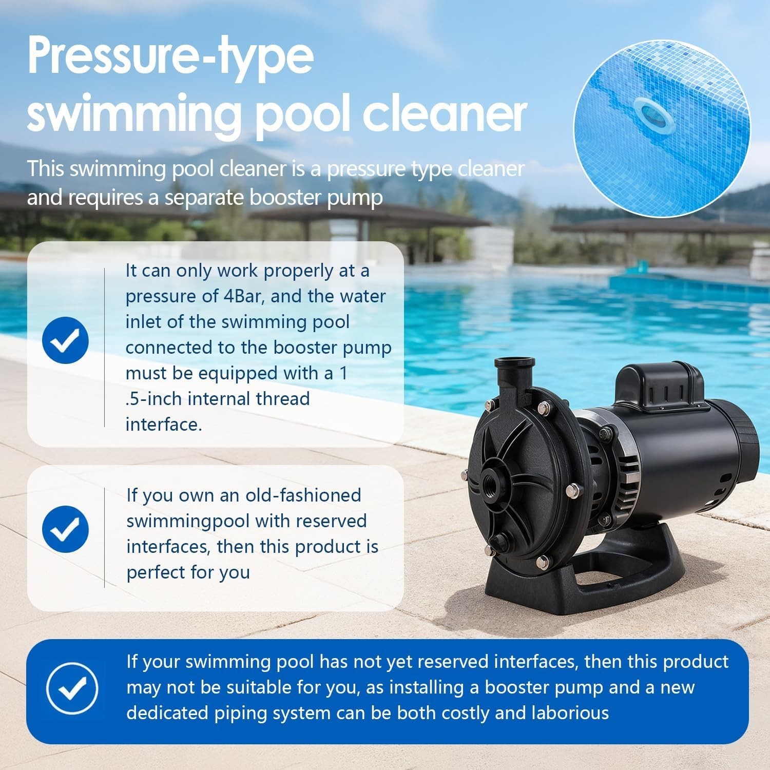 MAKHOON UPGRADE POOL PRESSURE SIDE SWEEPER PROFESSIONAL SOLUTION