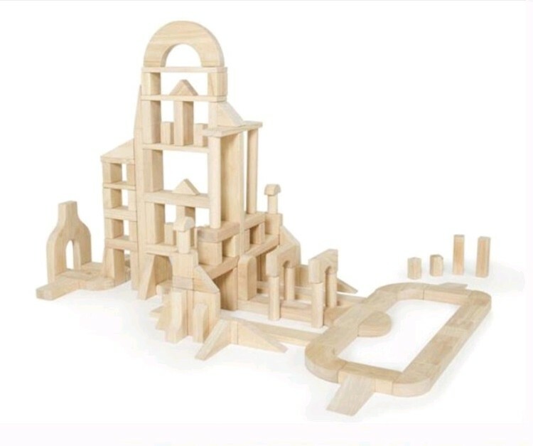 Guidecraft 110 Piece classroom Block Science Unit Block Set D in Natural