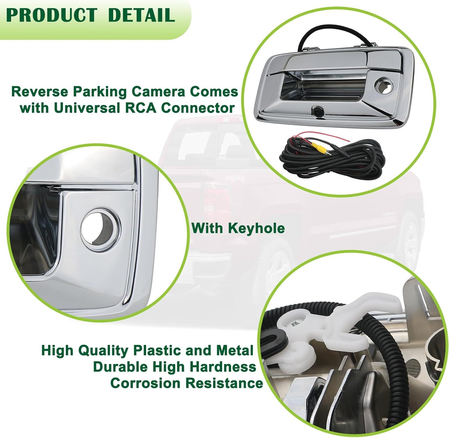 Backup Camera Tailgate Handle Rear View Camera Liftgate Latch Handle with