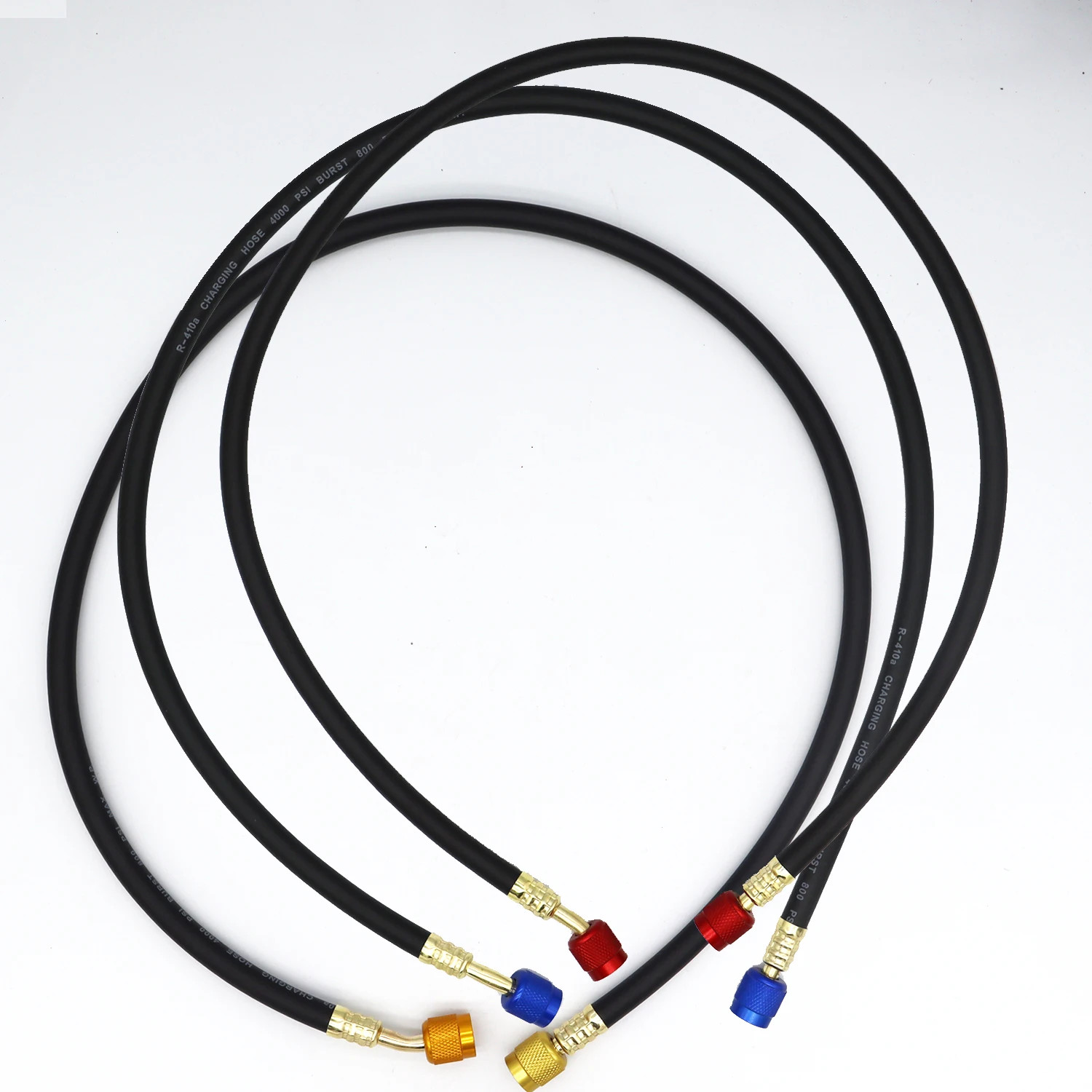 AC Charging Hose Tube Kit Hose Low Loss Fittings for R134A R12 R22 Refrigerant