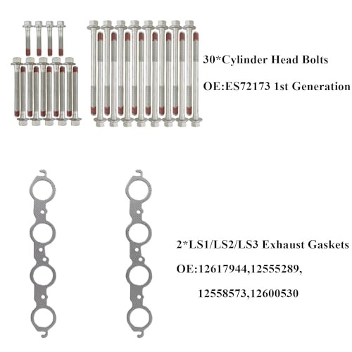 CS9284 Head Gasket Set with Cylinder Head Bolts Kit Compatible with 2002-2011