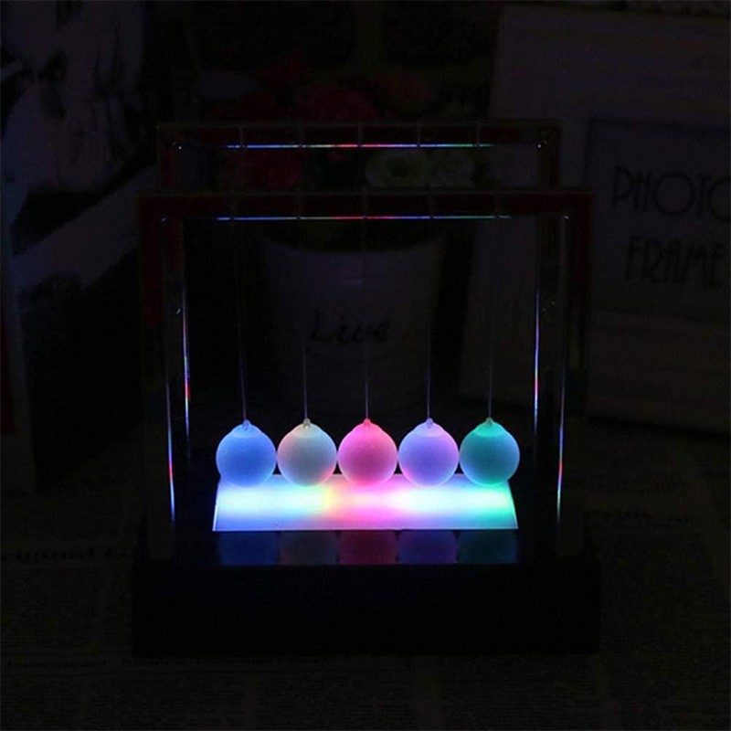 Newtons Swing Ball LED Light Up Science Toys Balance Balls Home & Office Decor