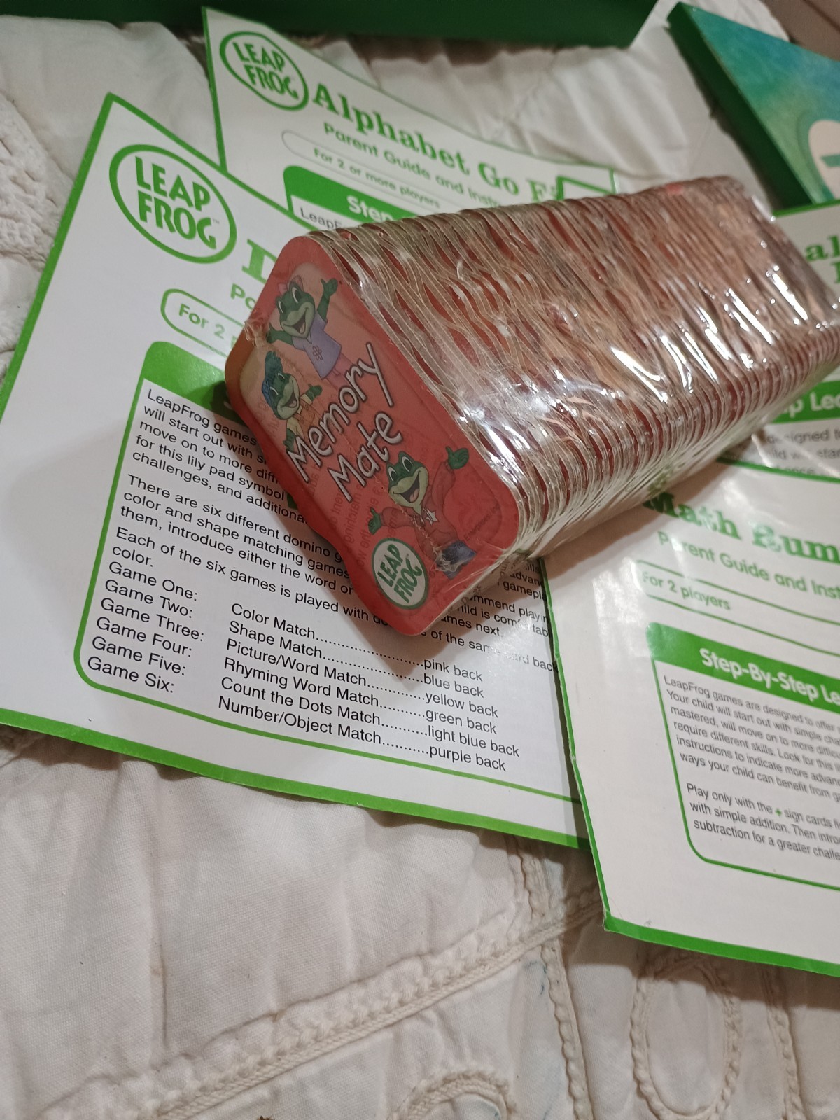 Leap Frog My Card Games Game Chest Wooden w Drawer Dominoes Memory Alphabet 2005
