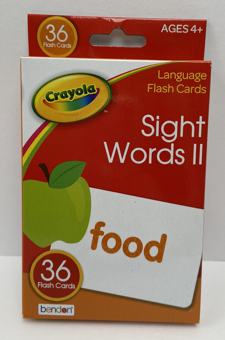 NEW Crayola Sight Words II Language Flash Cards Includes 36 Cards Ages 4+