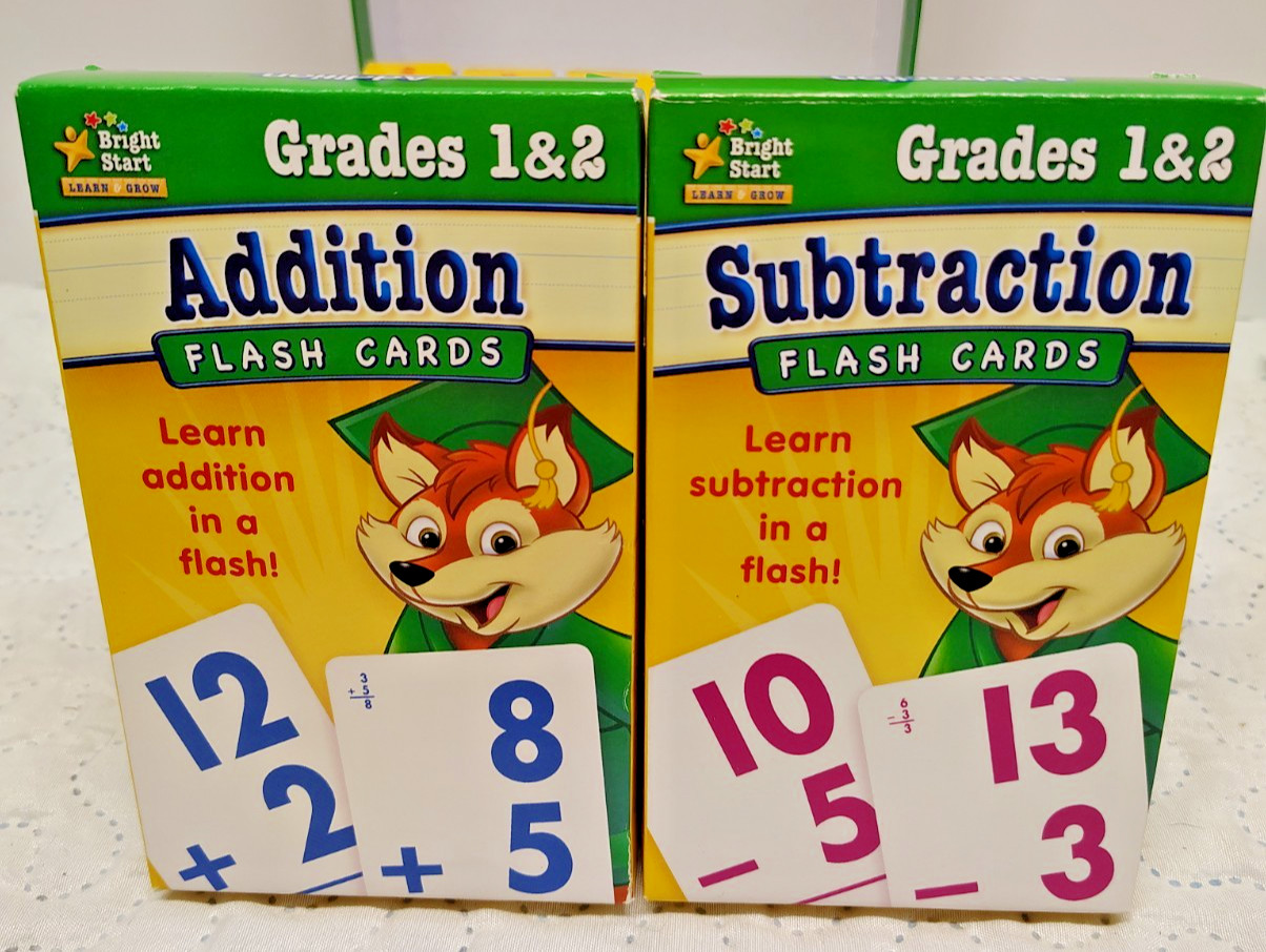 Bright Start Grades 1 & 2 Flash Cards Set 300 Cards Complete Learn & Grow