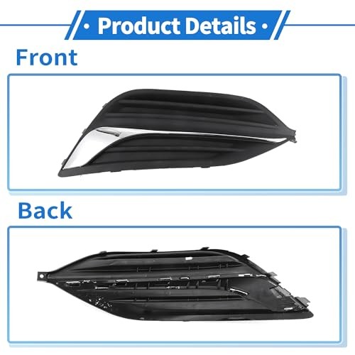 1 Pc Fog Light Grill for Buick Regal 2017-2020 ABS Black,Silver Tone Front