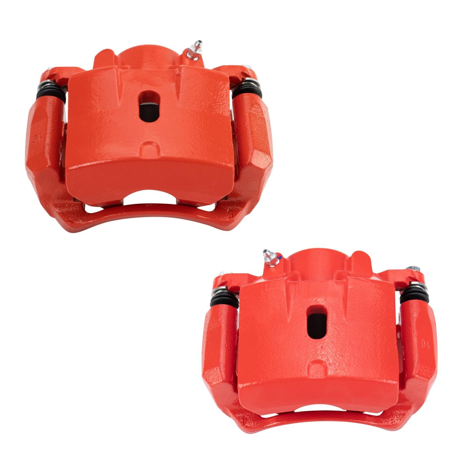 TRQ Performance Front Brake Caliper Set, Driver Passenger Side Red 2 Piece Kit