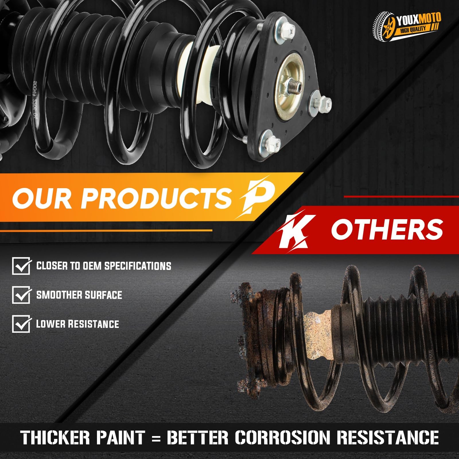 Front Rear Complete Struts Shock Absorbers with & Left and Right