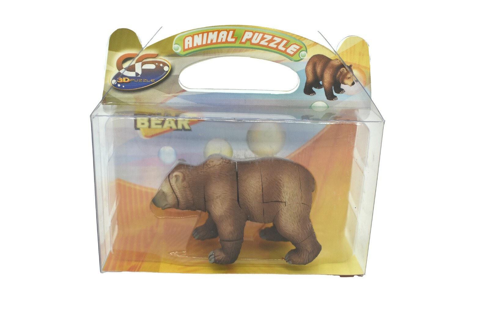 Grizzly Bear 3D Puzzle Plastic Replica 2 1/2″ long – F3028 B331