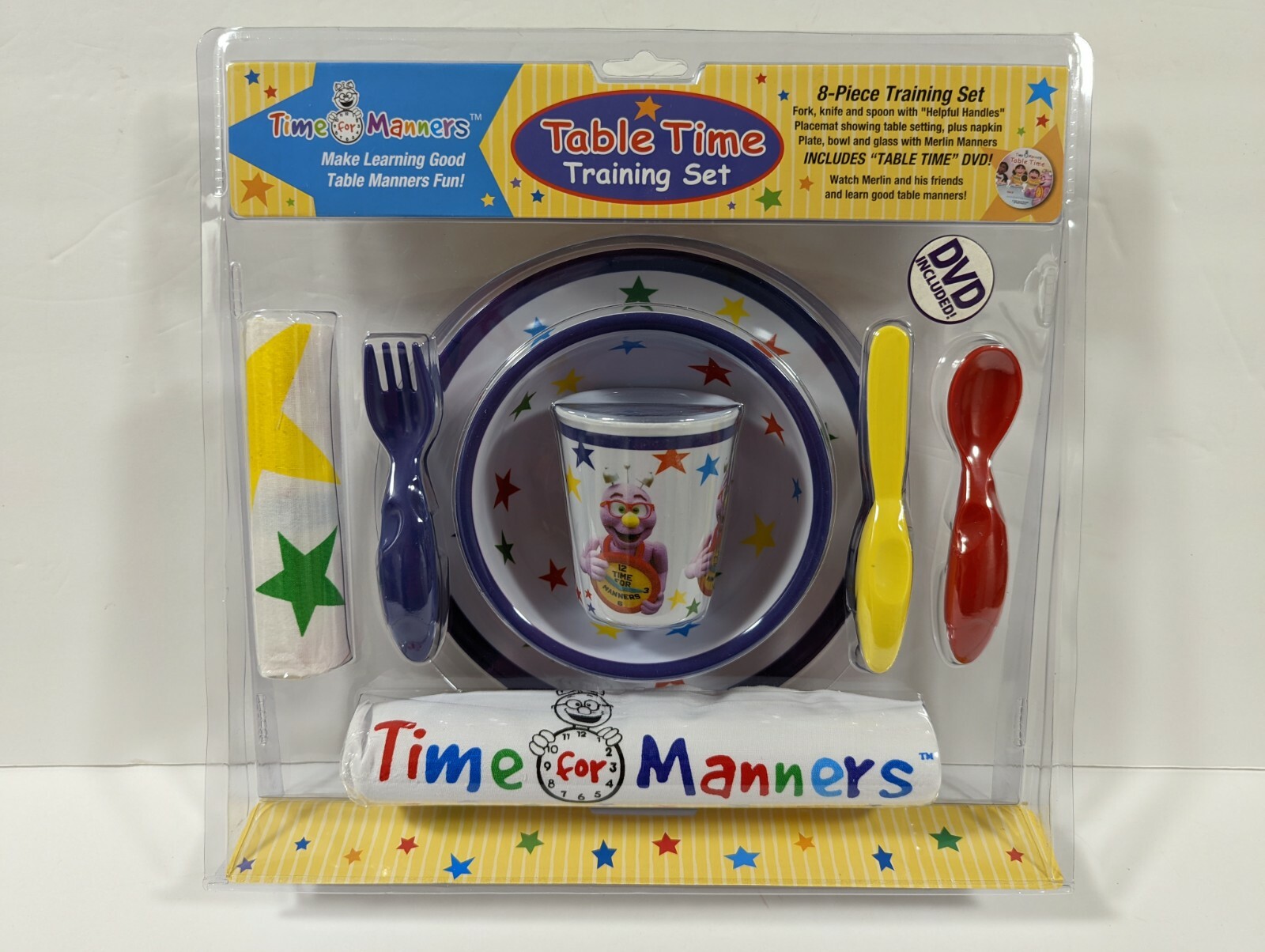 CHILDRENS TABLE TIME 8PC TRAINING SET TIME FOR MANNERS W/DVD