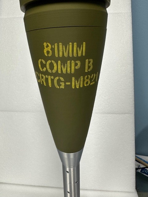 M821 WW2 Era Mortar 81MM 3D Printed Replica 1:1 Scale Reproduction Display
