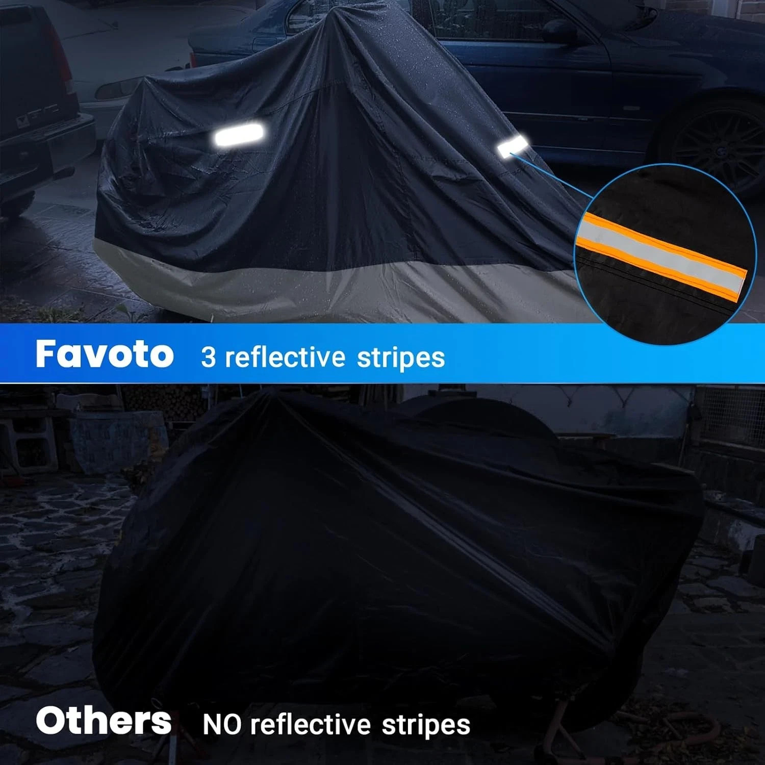 Favoto Motorcycle Cover Waterproof Outdoor – All Season Sun Protection Universal
