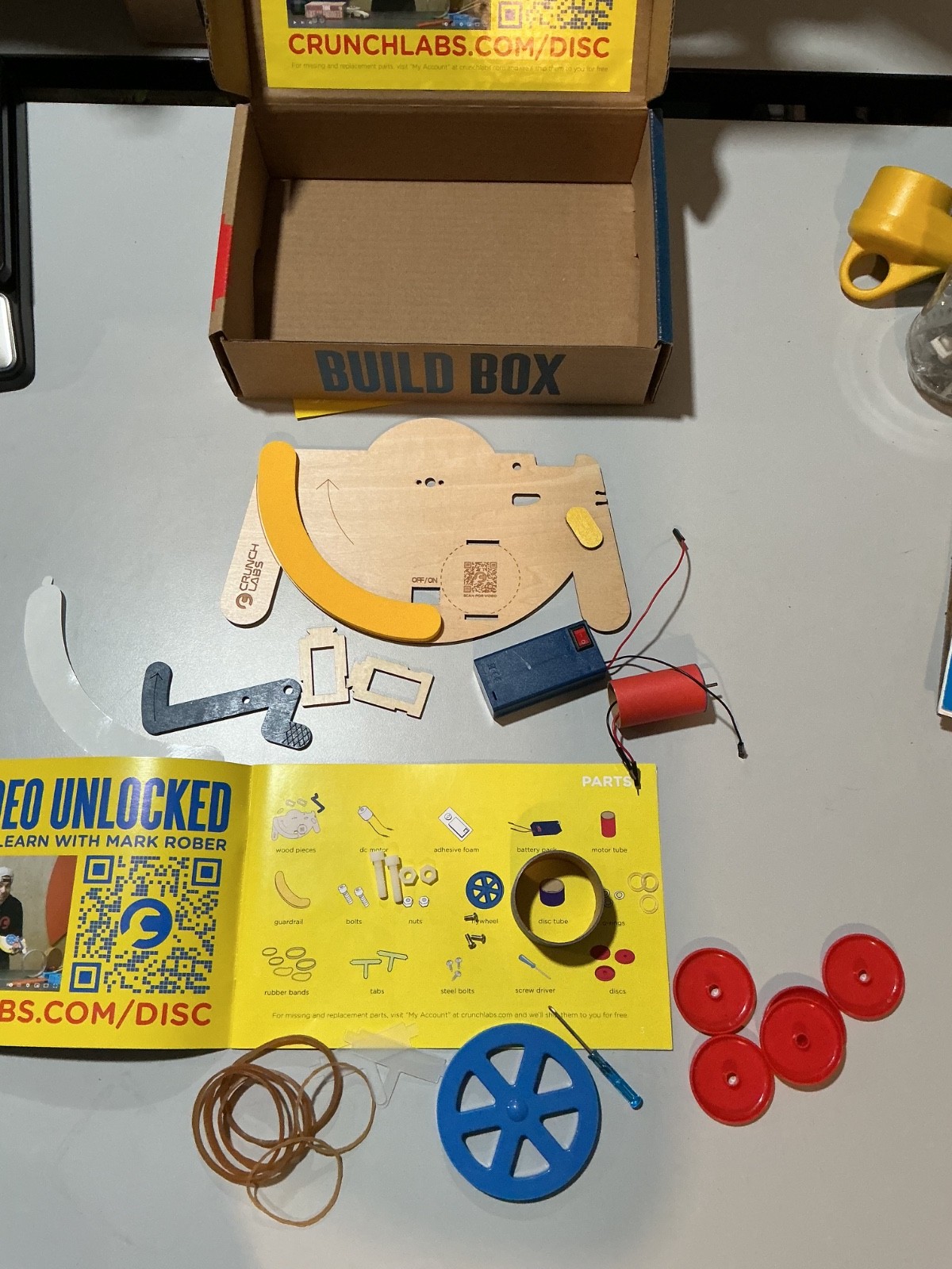 Crunch Labs Disc Launcher Build Box by Mark Rober STEM Kit Open Box