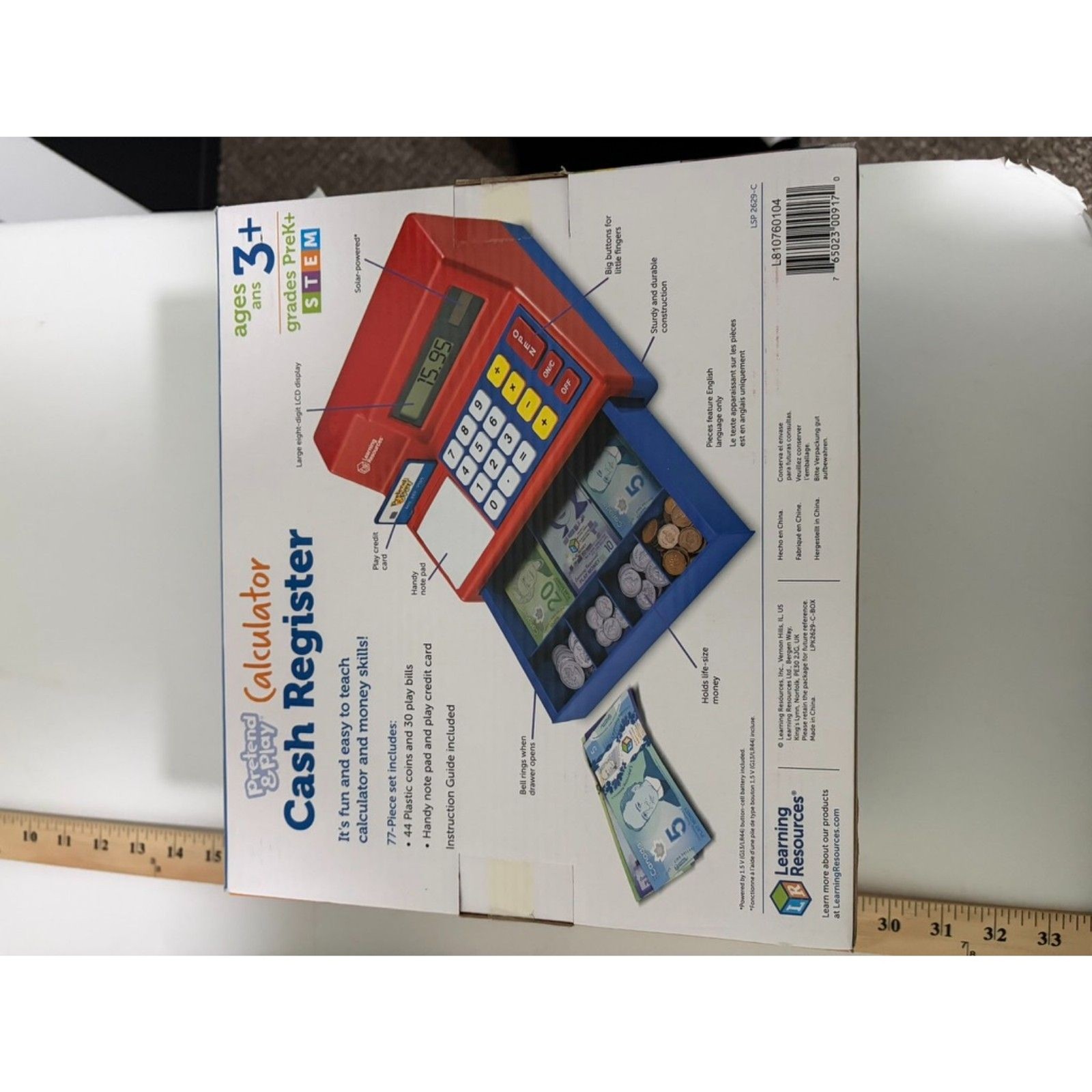 Learning Resources Pretend & Play Calculator Cash Register withToy, Kids Cash Re