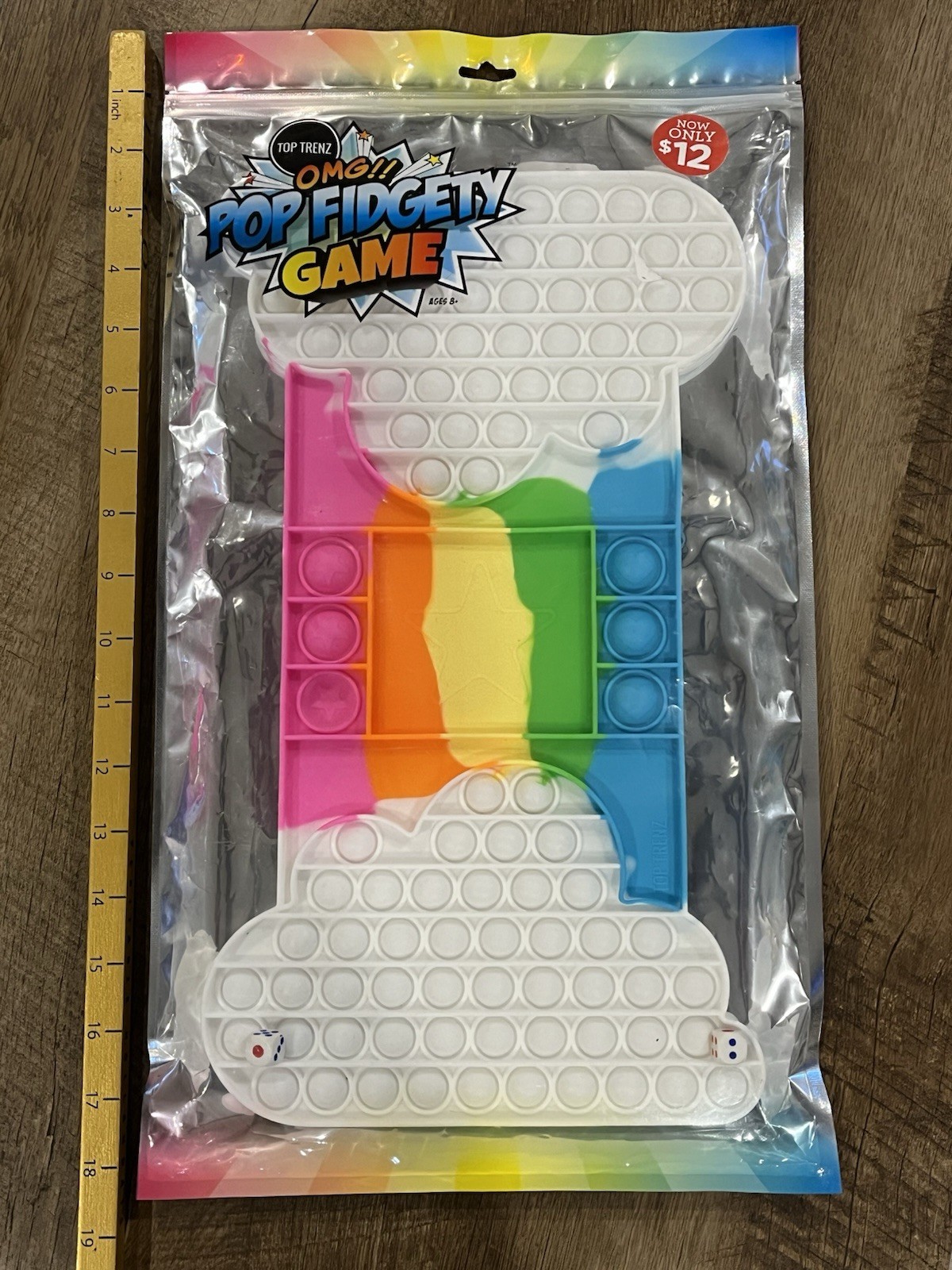 POP FIDGETY GAME Two Dice Two Players Silicon Bubble Rainbow Game Board Toy