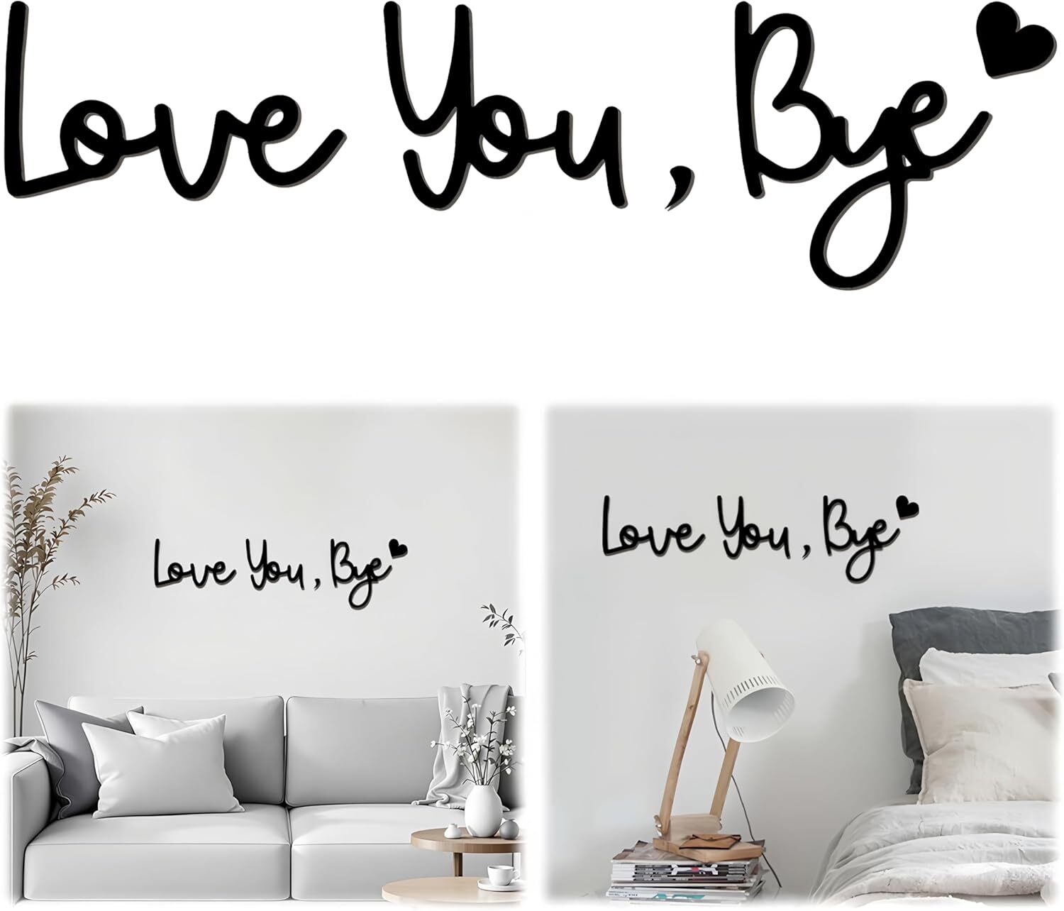 Love You Bye Wood Sign Home Decor,Above Door Topper Decoration,Boho Decor for