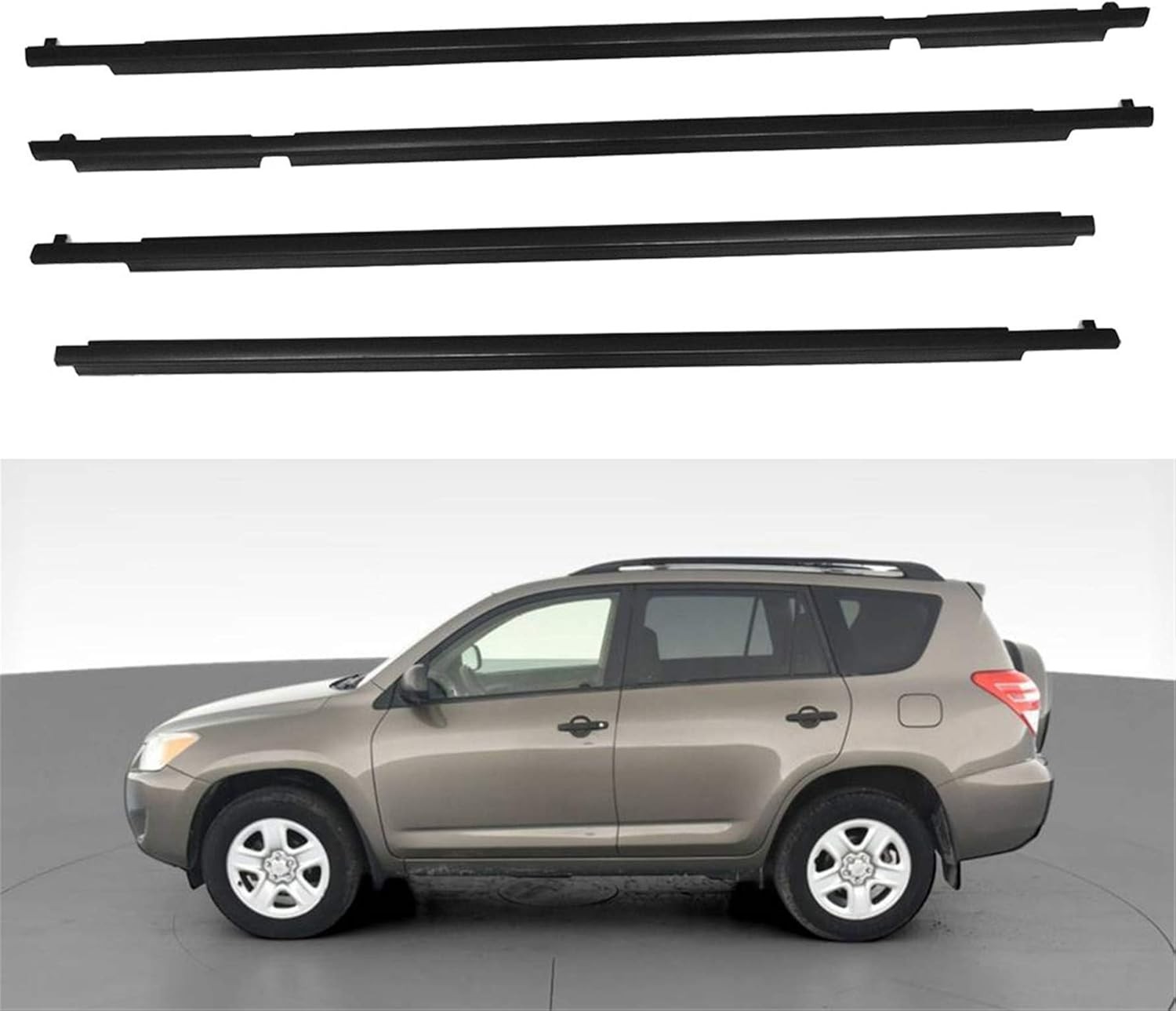 4-piecs Weatherstrip Window Molding Trim Sill Seal Belt Replacement for RAV4