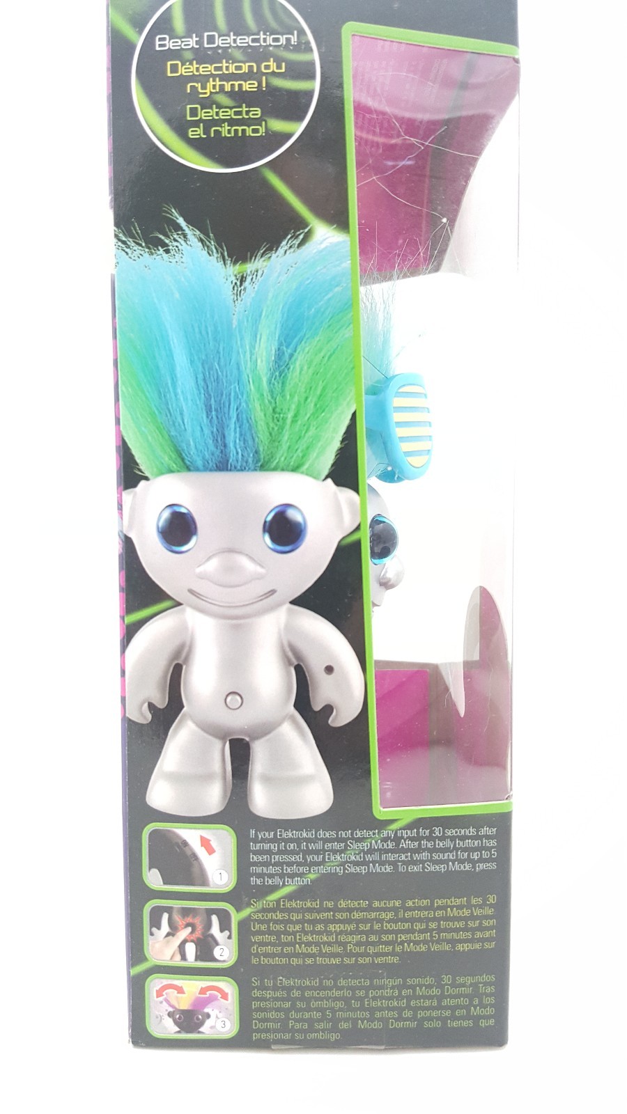 WowWee ElectroKidz Toy, Matte Silver 1205 Dancing Hair Troll New In Box