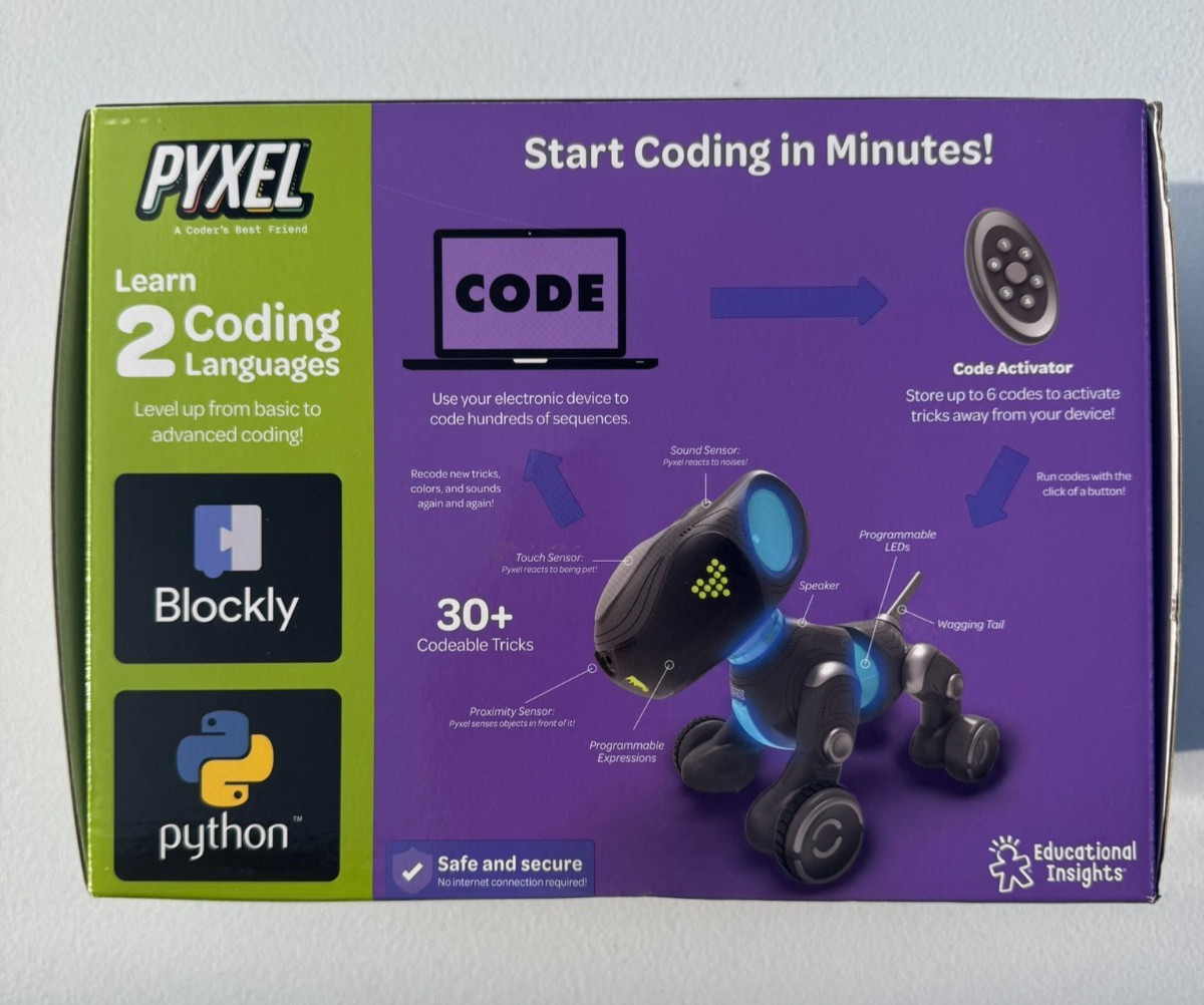 Educational Insights Pyxel – A Coder’s Best Friend Robot Pet (Damage Box)