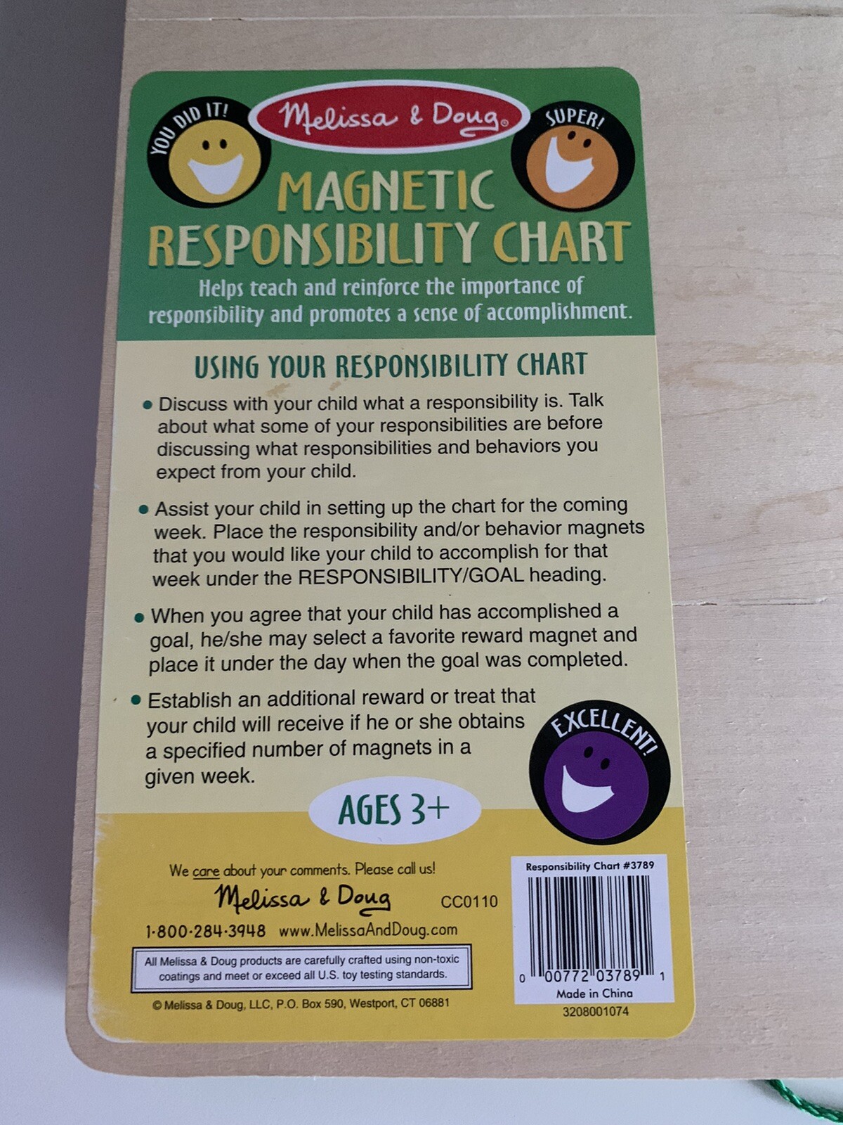 Melissa & Doug Magnetic Responsibility Chart w/ Whiteboard and 80+ Magnets