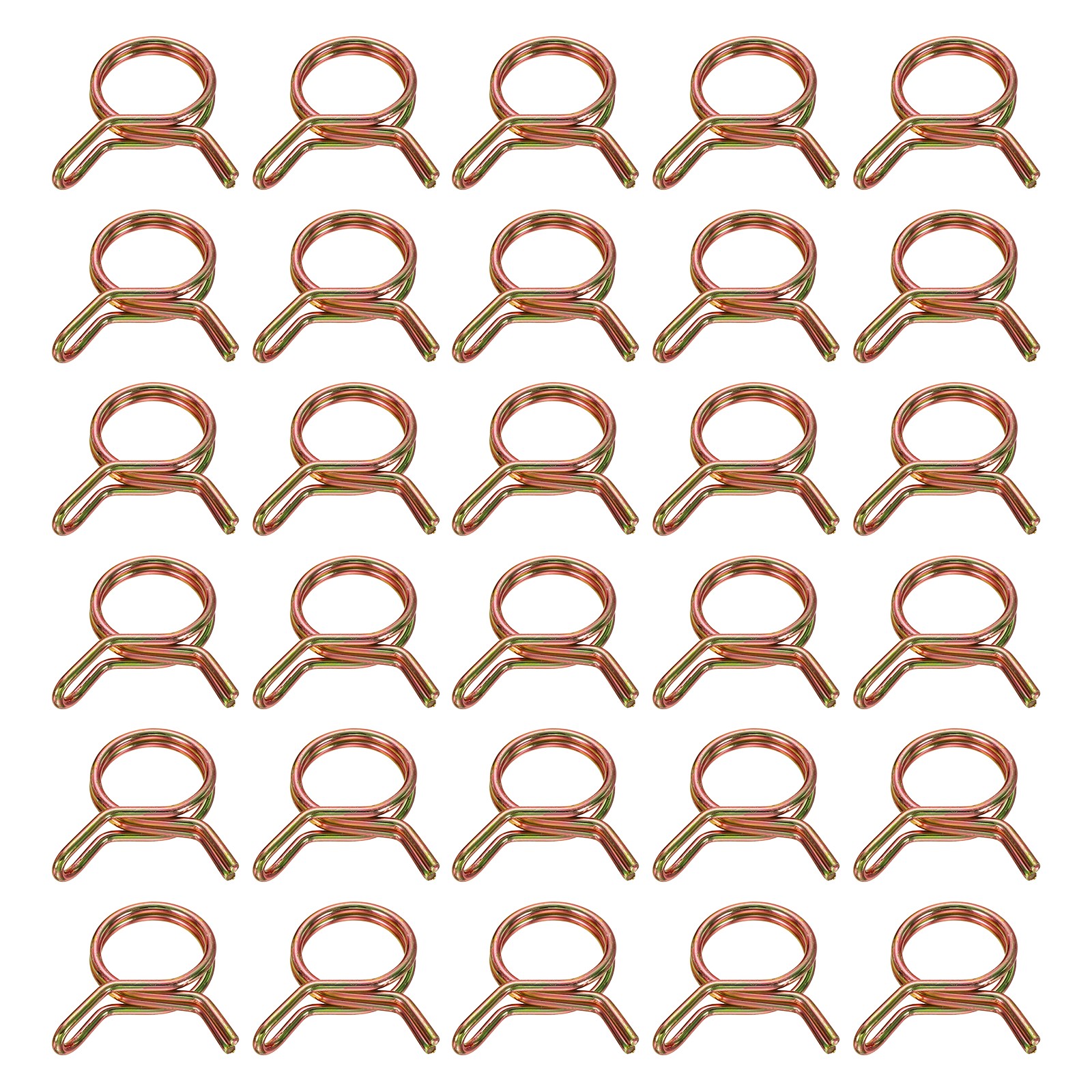 30Pcs 16mm ID Double Wire Spring Hose Clamp Spring Clips Clamps