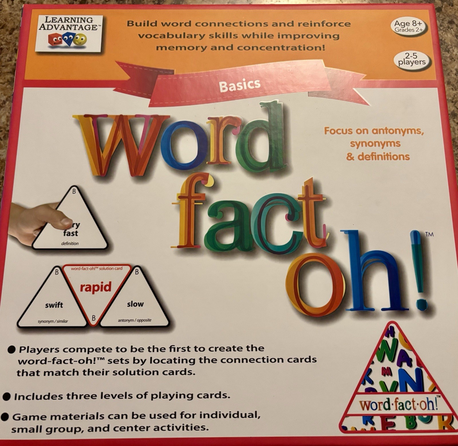 Learning Advantage Word Fact Oh! Antonyms Synonyms Definitions Grade 2+ Rare New