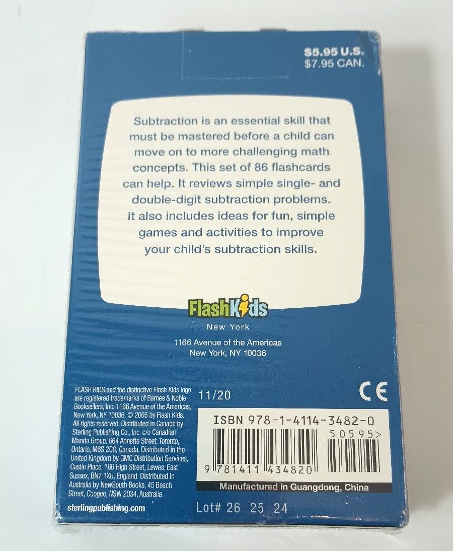 Grade 2 Subraction 86 Flash Cards by Flash Kids