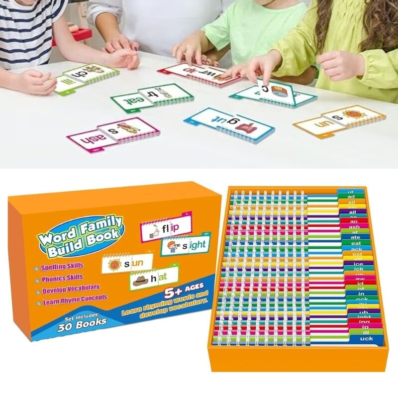 30pcs Letter Sounds Flash Cards Flip Books To Boost Preschoolers Reading Skills