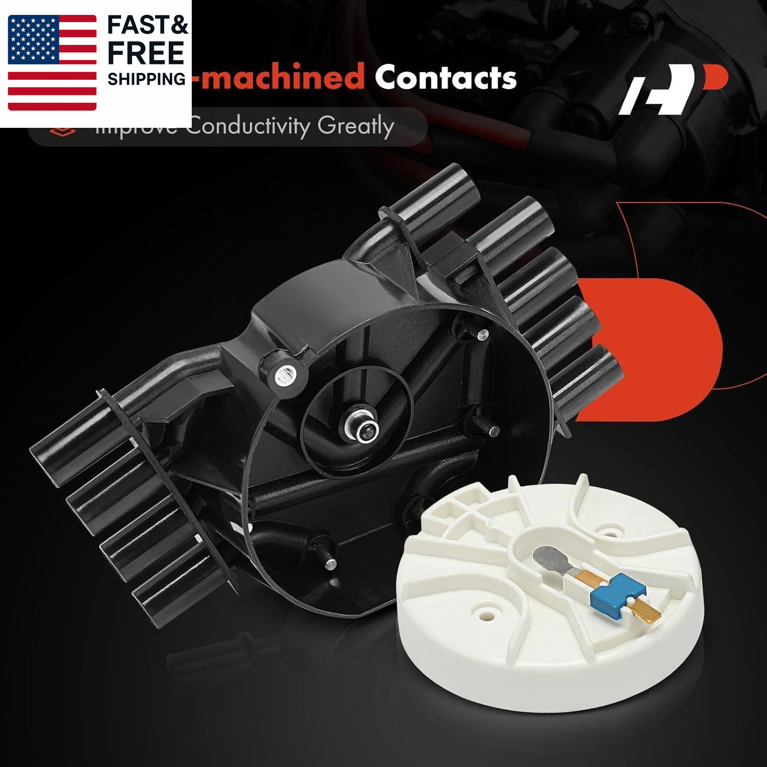 Ignition Distributor Cap Compatible with GMC, Chevy & Cadillac Vehicles – V8 5