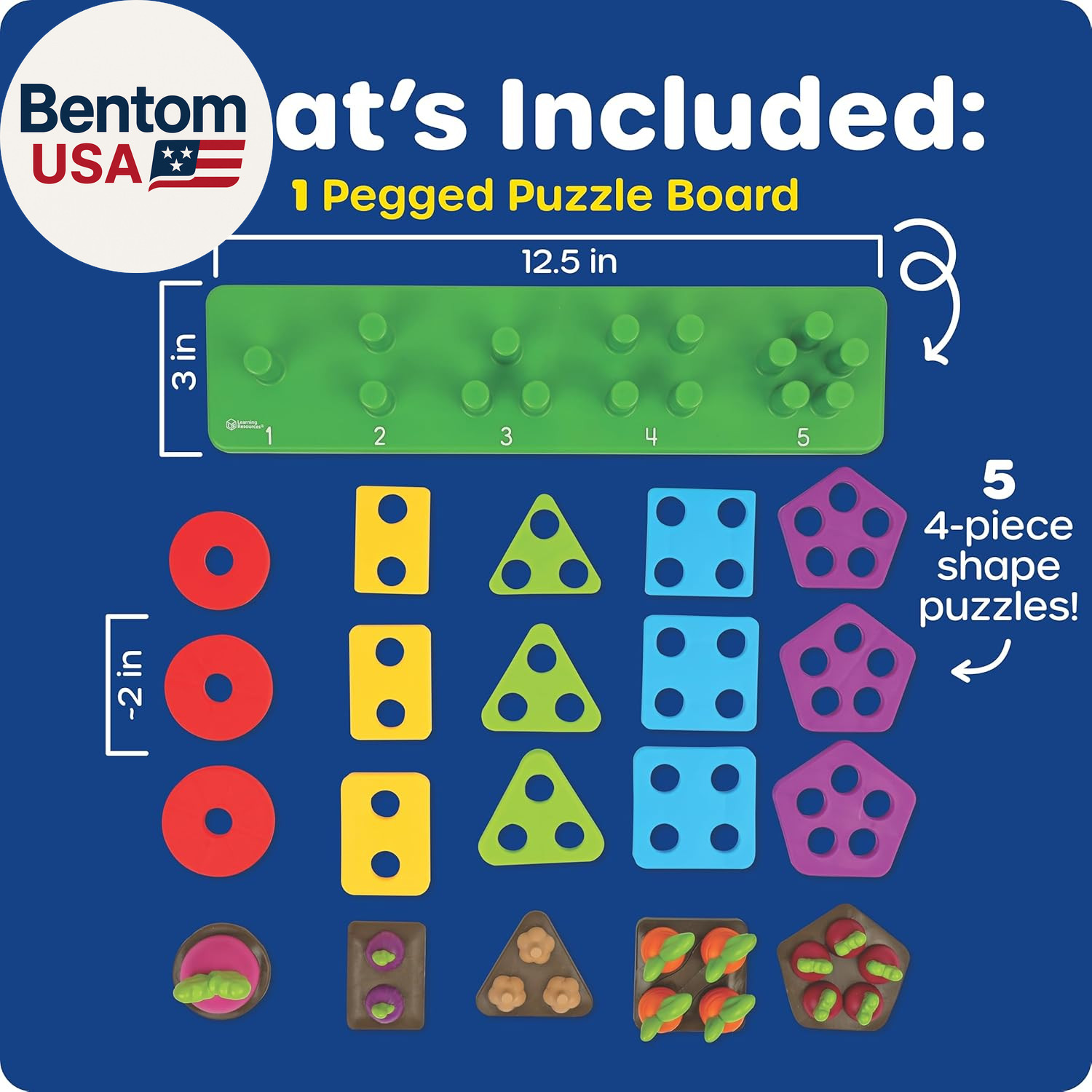 Stacking Shapes Garden, Fine Motor Skills, Stacking and Sorting Puzzle Board, Mo