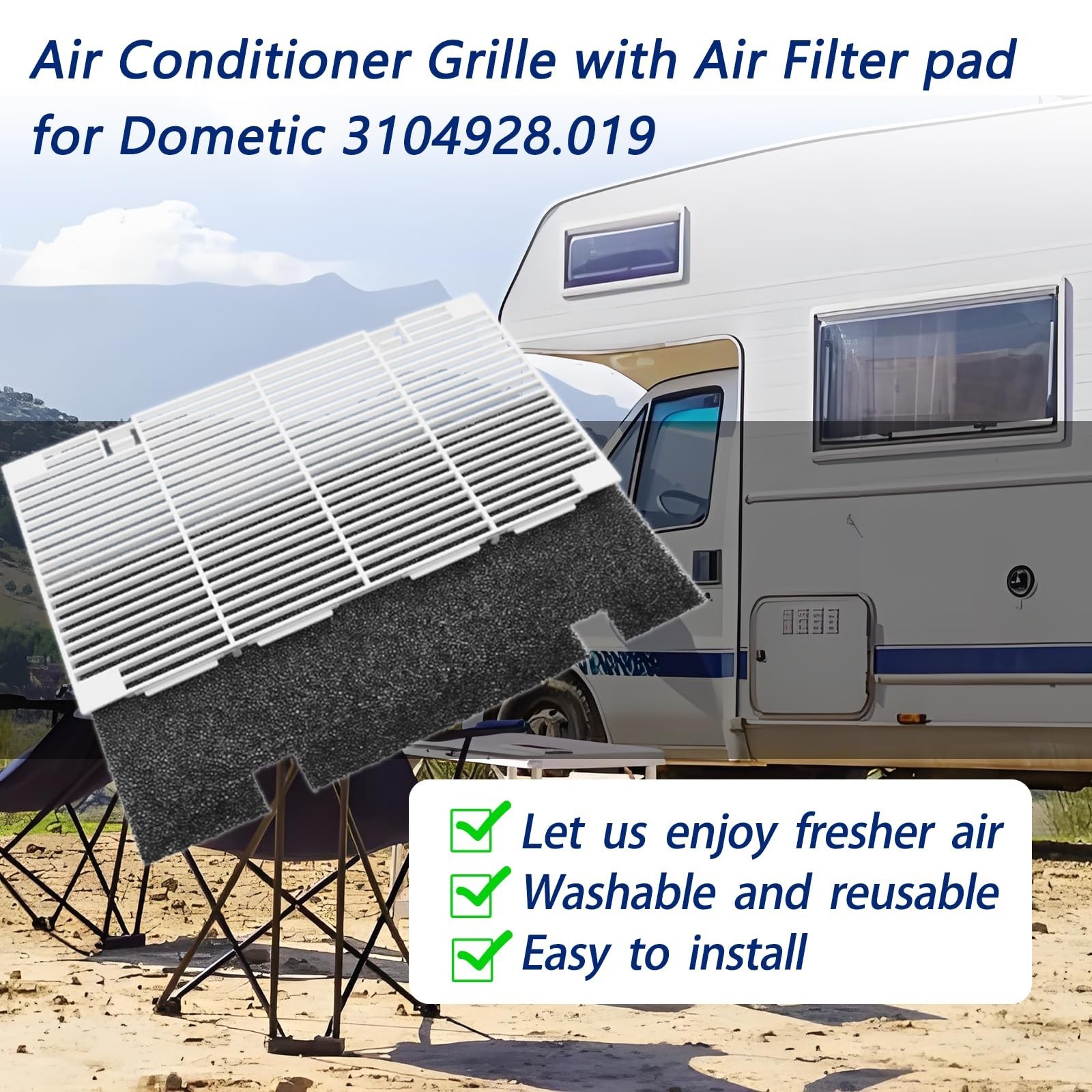 Dianrui RV A/C Vent Cover for Dometic AC Cover Replacement, 14.1″ x 7.7″ Duo-…
