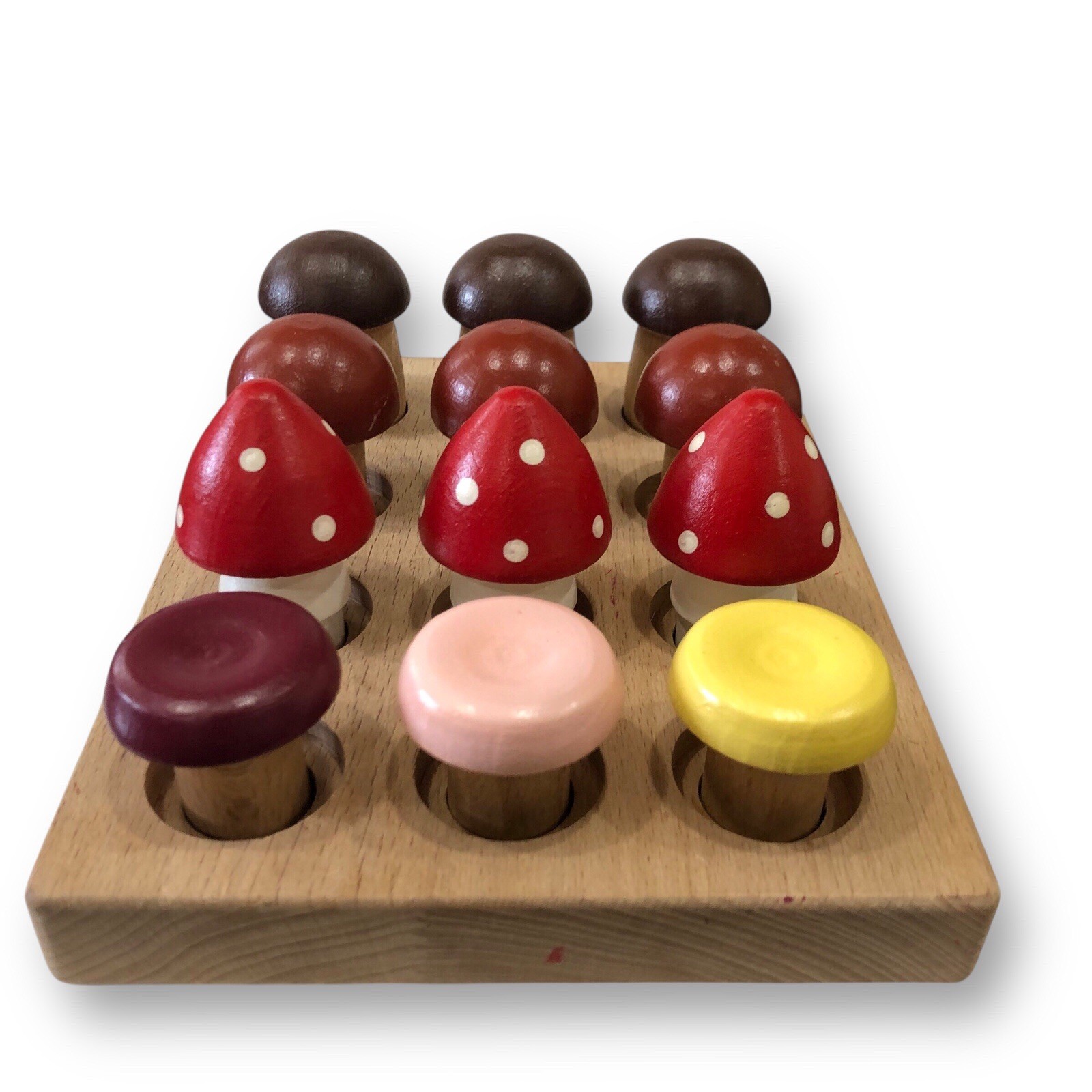 Montessori Inspired Mushroom Sorting Board Set Education Toy Dexterity Counting