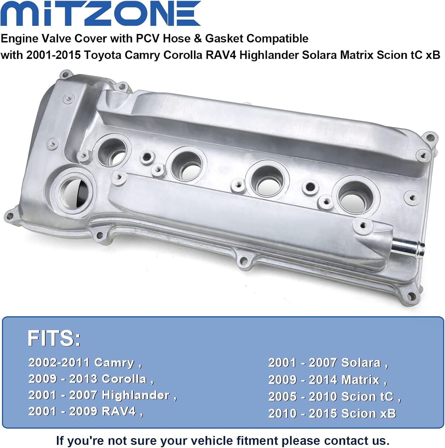 Red(Upgrade Aluminum) MITZONE Engine Valve Cover with PCV Hose & Gasket
