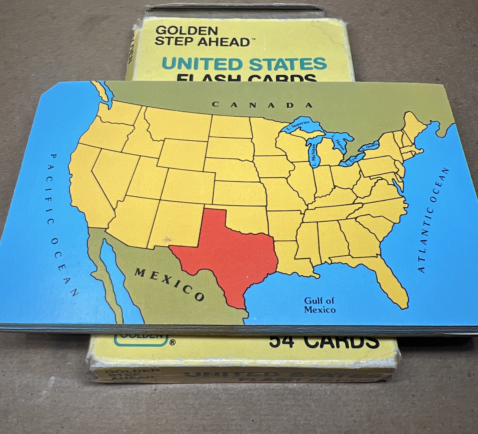 Golden Step Ahead United States Flash Cards 1985 Made In USA Vintage