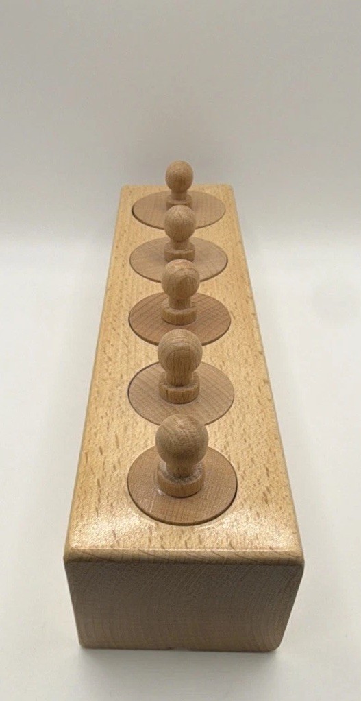 Montessori Knobbed Cylinder Socket Toddler Puzzle Wooden Cylinder Ladder