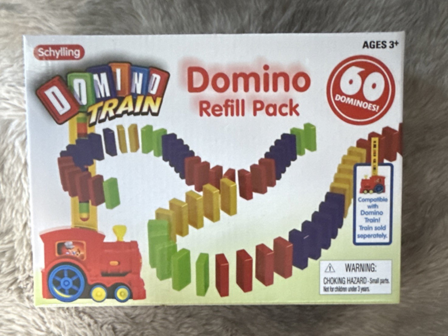 Schylling Domino Train Toy Set Multicolor with 60 Dominoes Ages 3+ Kids 1 refill