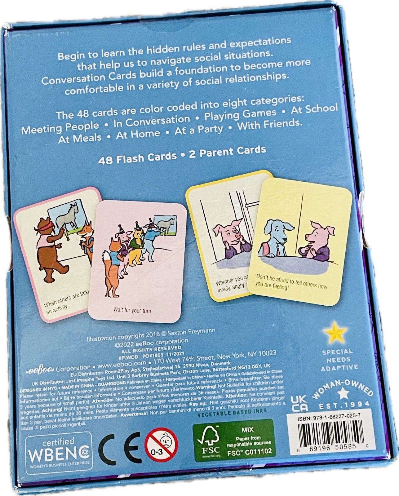 Eeboo Converstion Cards Lot of 4- Social & Emotional Skills, Inference, & Logic